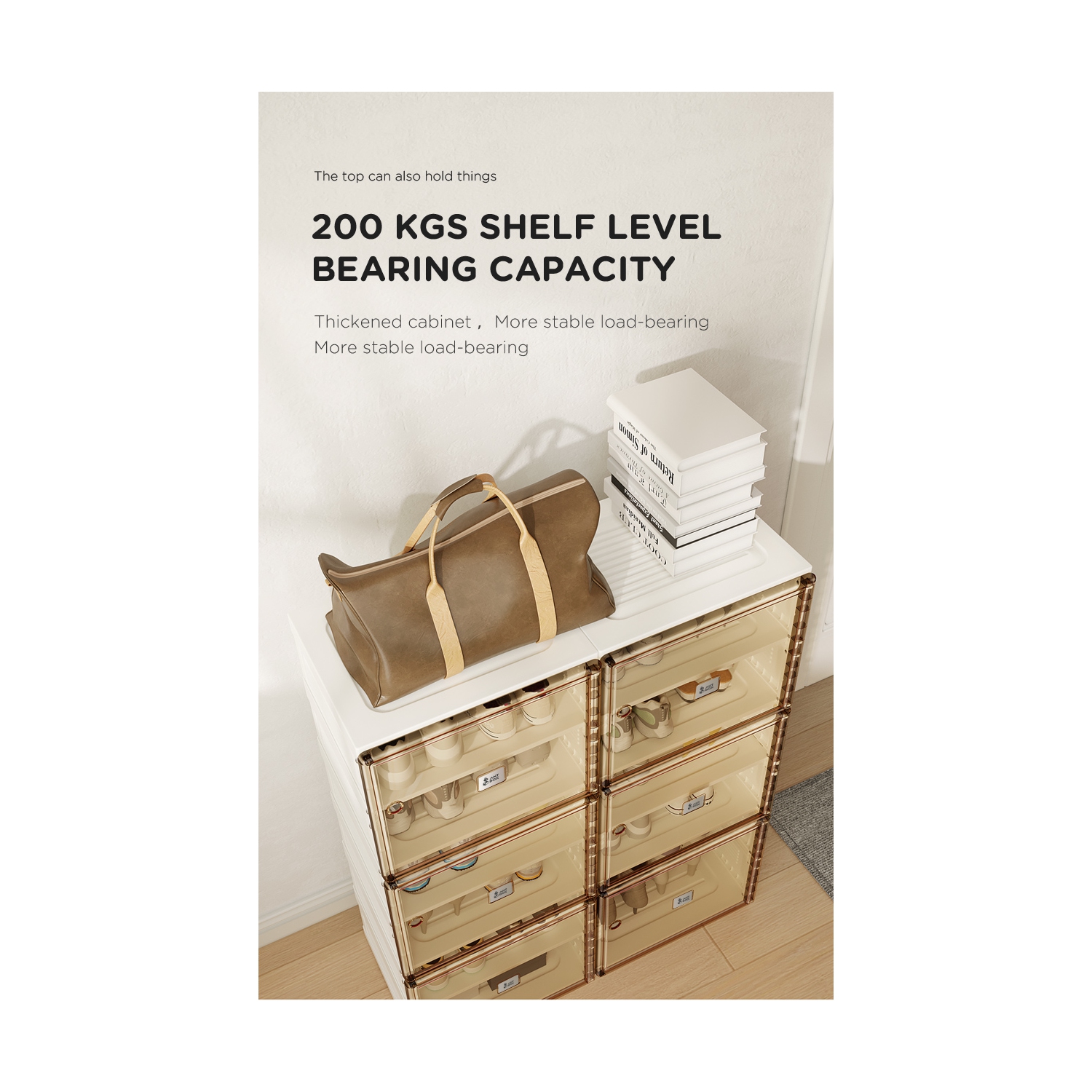 AntBox Shoe Cabinet 5 layers 10 grids Portable Shoe Organizers Storage Boxes with Magnetic Door, Easy Assembly