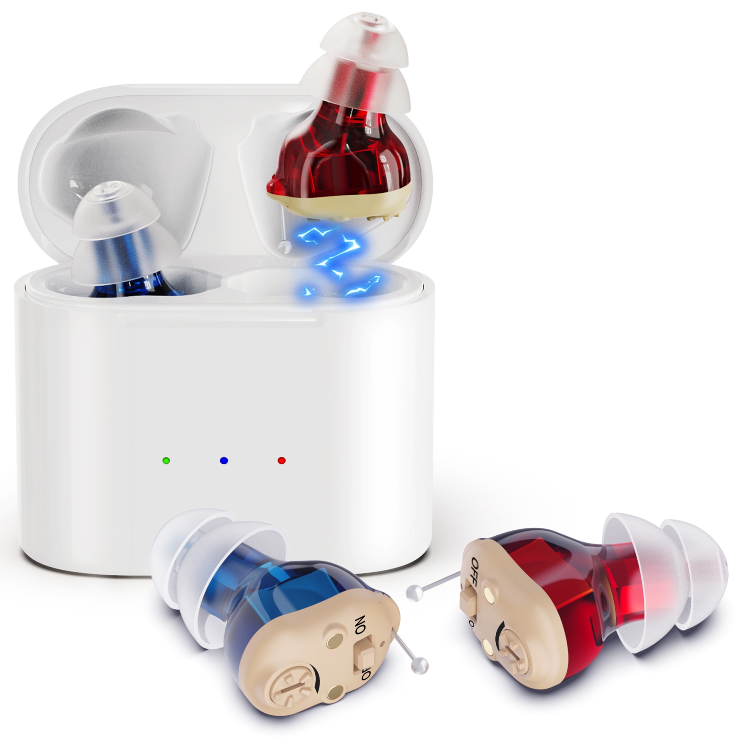 Amplificateur auditif numérique rechargeable - Mini appareil d'amplification sonore personnel MZ-C400 pour adultes et aînés - Technologie Inner-Ear