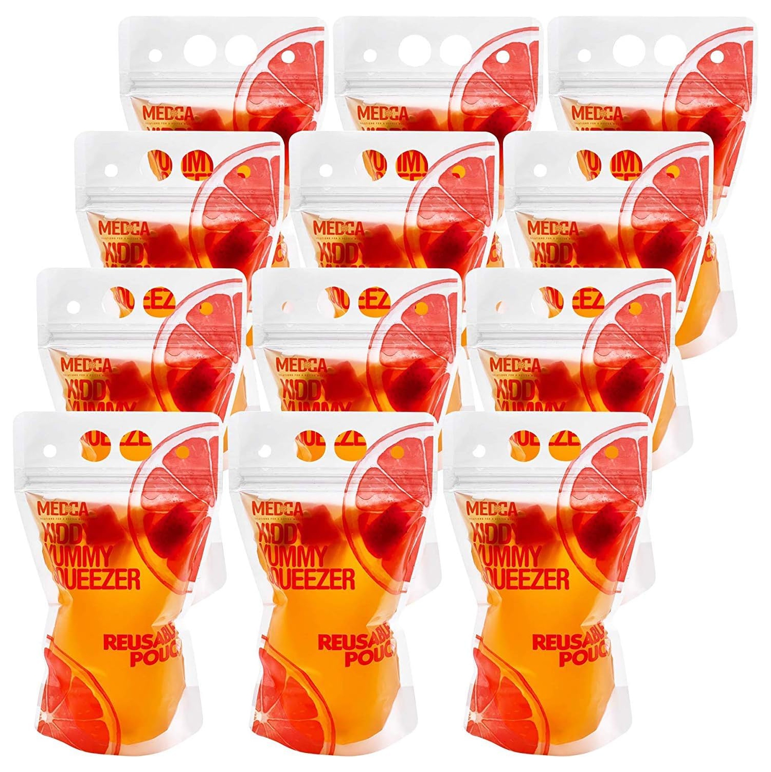 Reusable Drink Pouches - 50 Clear Drink Bags with 50 Straws - Double Zipper Reusable Smoothie Pouches Juice, Clear Zipper Pouch Storage Bags,