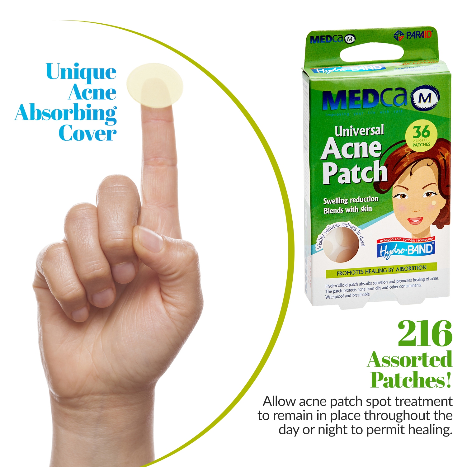 Acne Care Pimple Patch absorbante - pansements hydrocolloïdes deux tailles universelles, traitement Acne Spot pour face & Skin Spot Patch qui cache