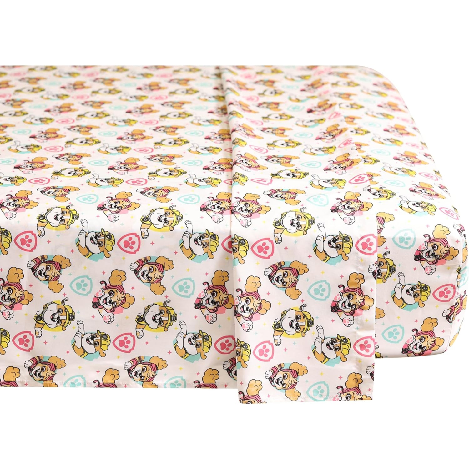 Ensemble de draps pour enfants Skye de la Pat'Patrouille avec couvre-lit réversible pour lit simple dans un sac de 4 pièces pour enfants