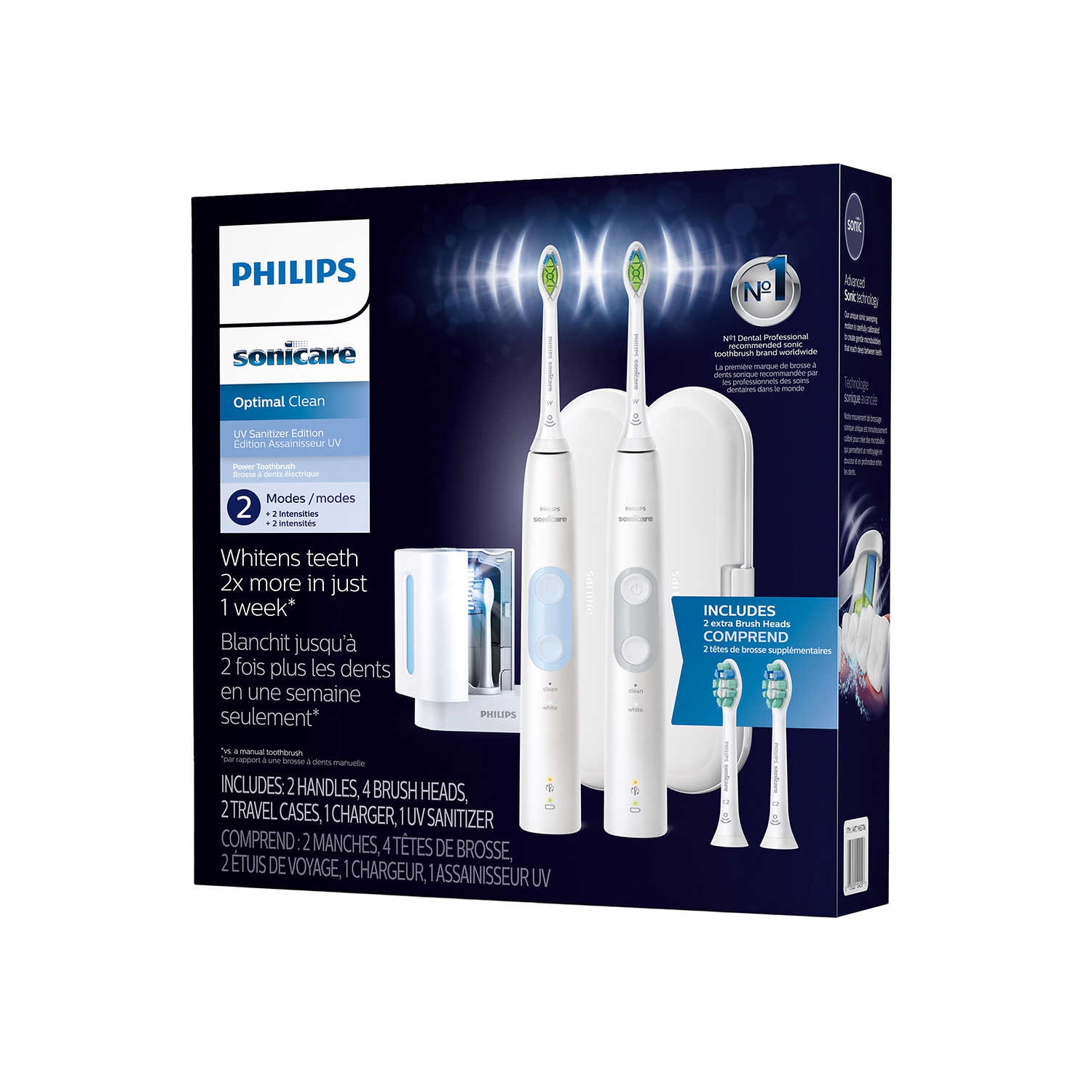 Philips Sonicare Optimal Clean Edition 2-Pack Rechargeable Electric Toothbrush
