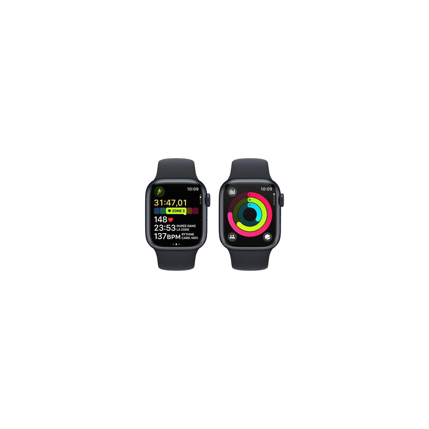 Refurbished - Apple Watch Series 9 (GPS) 41mm Midnight Aluminum Case with Midnight Sport Band - Small / Medium