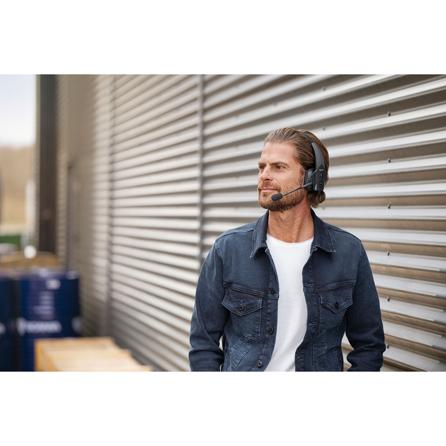 Casque d'écoute mono sans fil Bluetooth B350-XT de BlueParrott avec microphone à suppression du bruit à 96 % et serre-tête léger