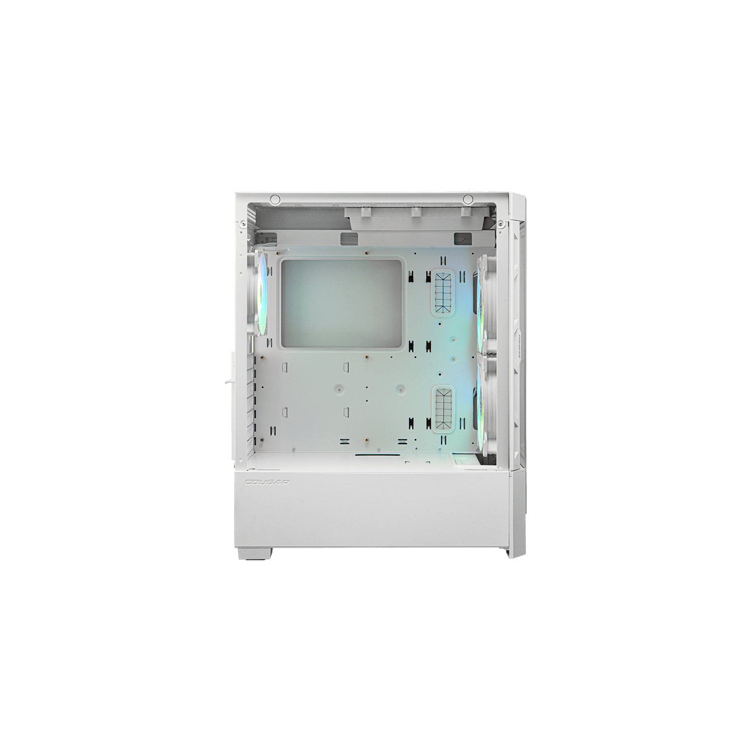 Tour d'ordinateur mi-haute ATX COUGAR AIRFACE RGB, panneau latéral en verre trempé, 3 ventilateurs 120&nbsp;mm ARGB préinstallés, blanc
