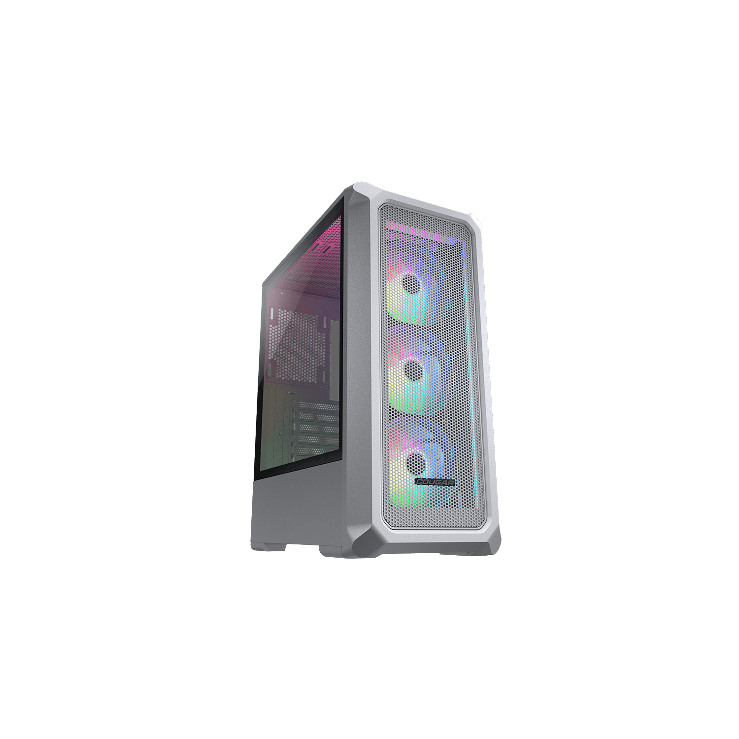 Cougar – Boîtier d'ordinateur mi-tour ATX 2 maillé RVB ARCHON, panneau latéral en verre trempé, grillage avant, 3 ventilateurs 120&nbsp;mm ARGB
