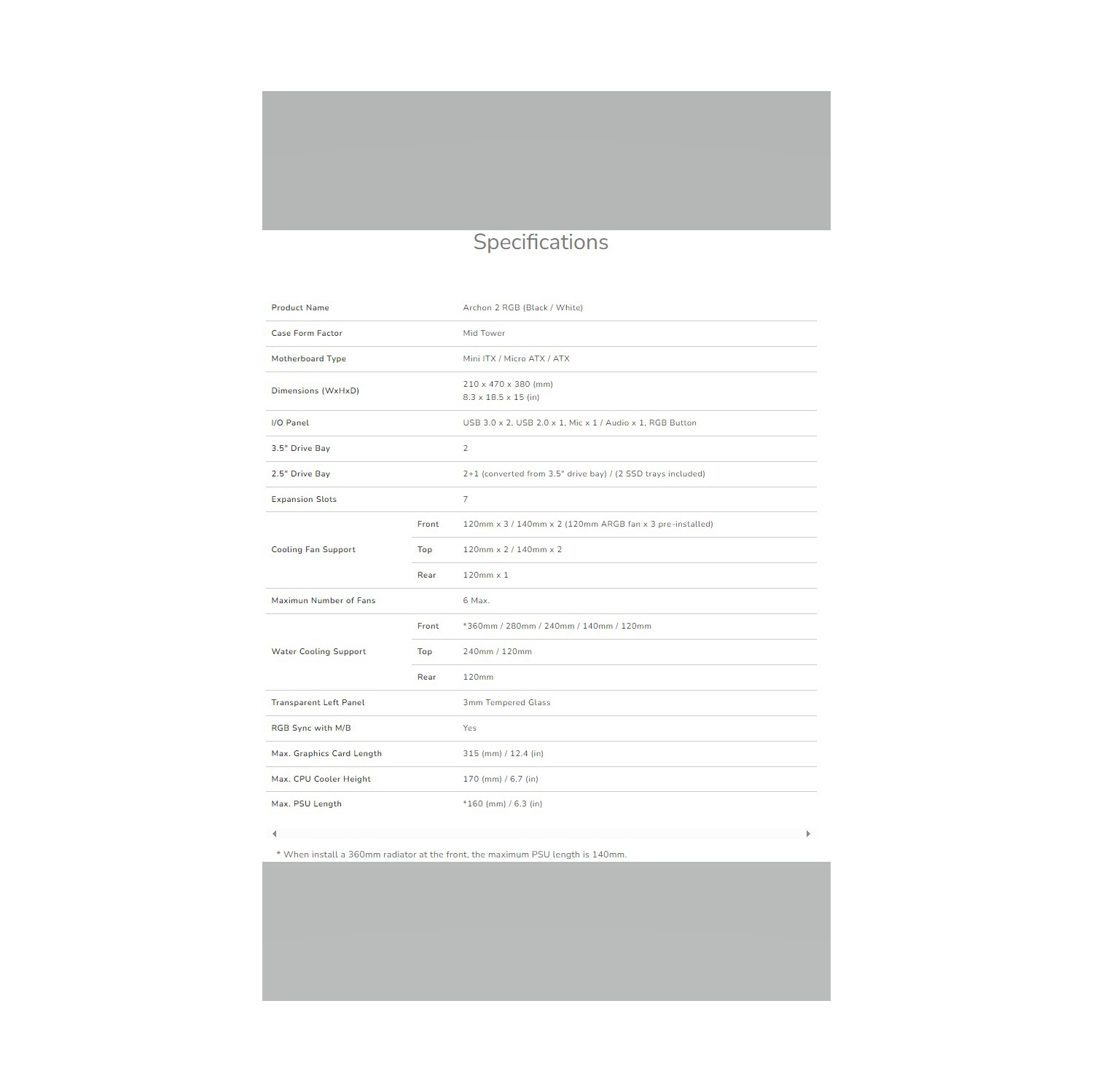 Cougar – Boîtier d'ordinateur mi-tour ATX 2 maillé RVB ARCHON, panneau latéral en verre trempé, grillage avant, 3 ventilateurs 120&nbsp;mm ARGB