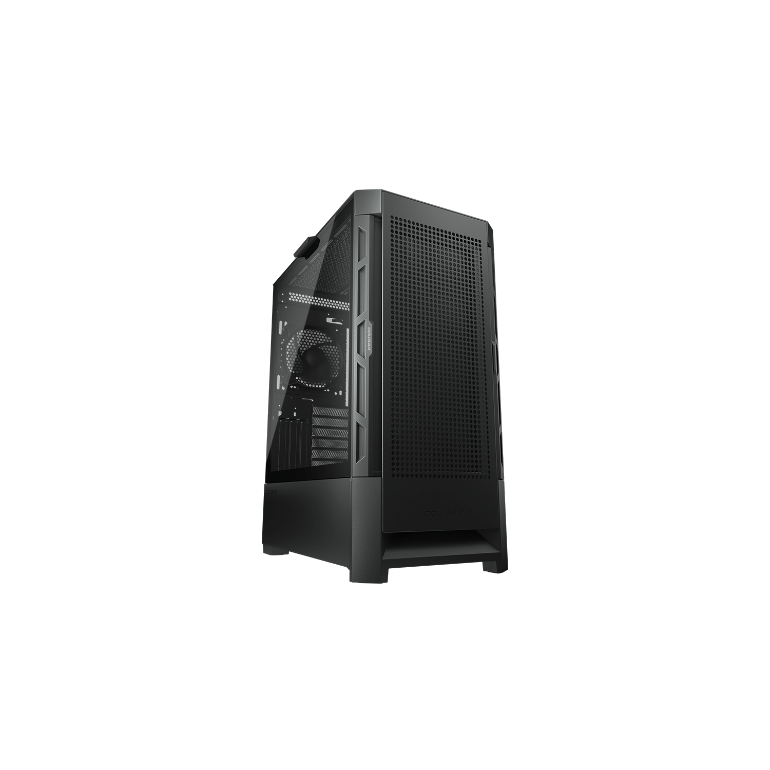 Cougar AIRFACE Mid Tower ATX Computer Case, Tempered Glass Side Panel, 1 x 120mm Black Fan Pre-Installed, Black