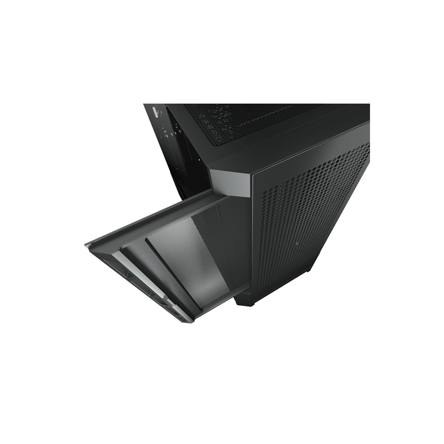 Cougar AIRFACE Mid Tower ATX Computer Case, Tempered Glass Side Panel, 1 x 120mm Black Fan Pre-Installed, Black