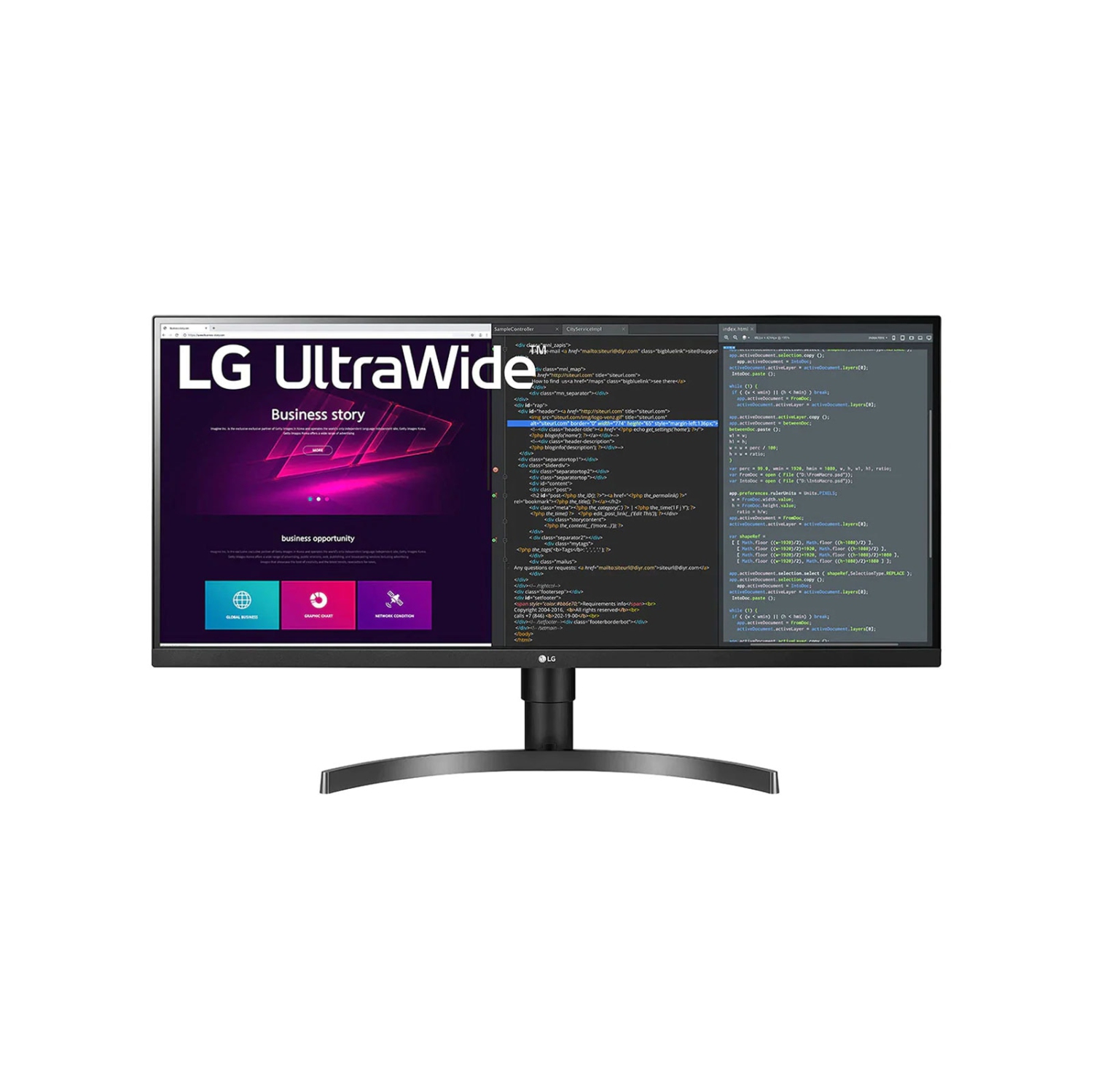 LG 34" UltraWide WQHD (3440 x 1440) 21:9 IPS HDR, sRGB 99%, 75Hz, FreeSync w/ Built-in Maxx Audio Speakers, Height Adjustable Monitor