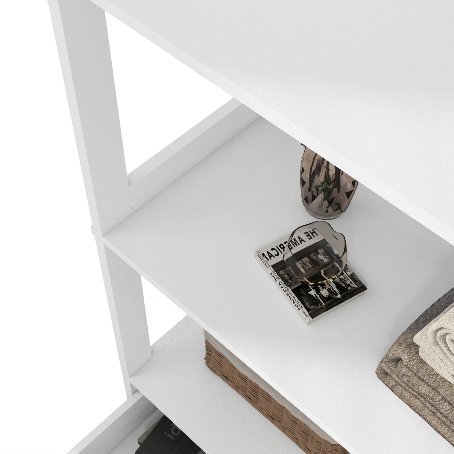 kleankin Bathroom Cabinet, Modern Bathroom Storage Cabinet, Linen Cabinet with Barn Doors, Drawer and 2 Open Shelves, White