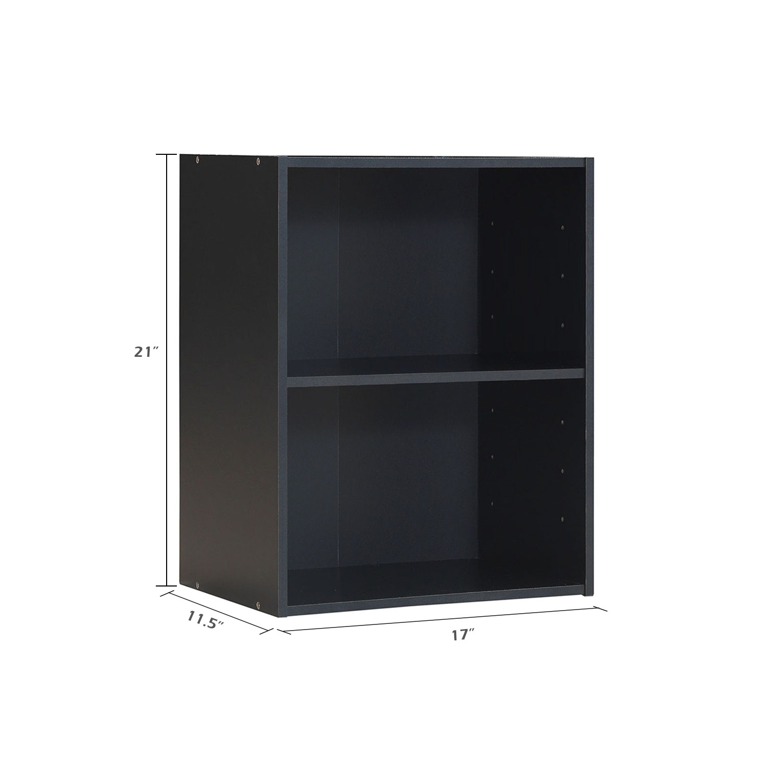 Topbuy 2-Tier Storage Night Stand Open Display Shelf MDF End Table Black