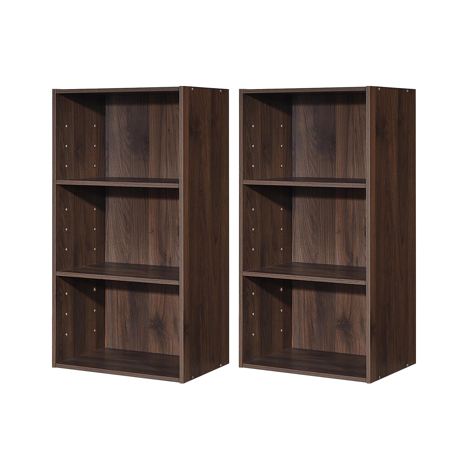 Topbuy – Armoire de rangement à 3 niveaux, présentoir multifonction, bibliothèque ouverte, MDF, café