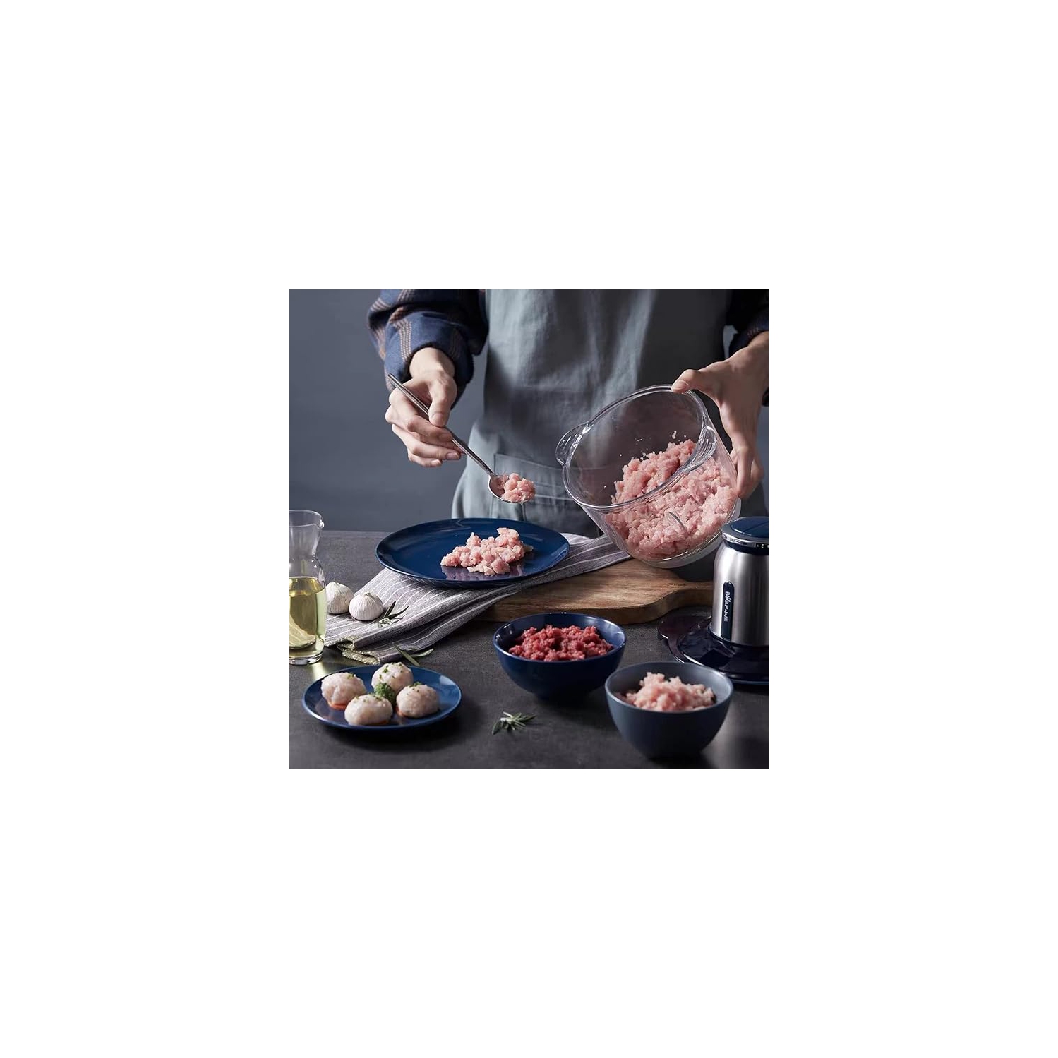 BEAR Food Processor-Food Chopper Electric Dual Speed for Meat, Vegetable, Cheese