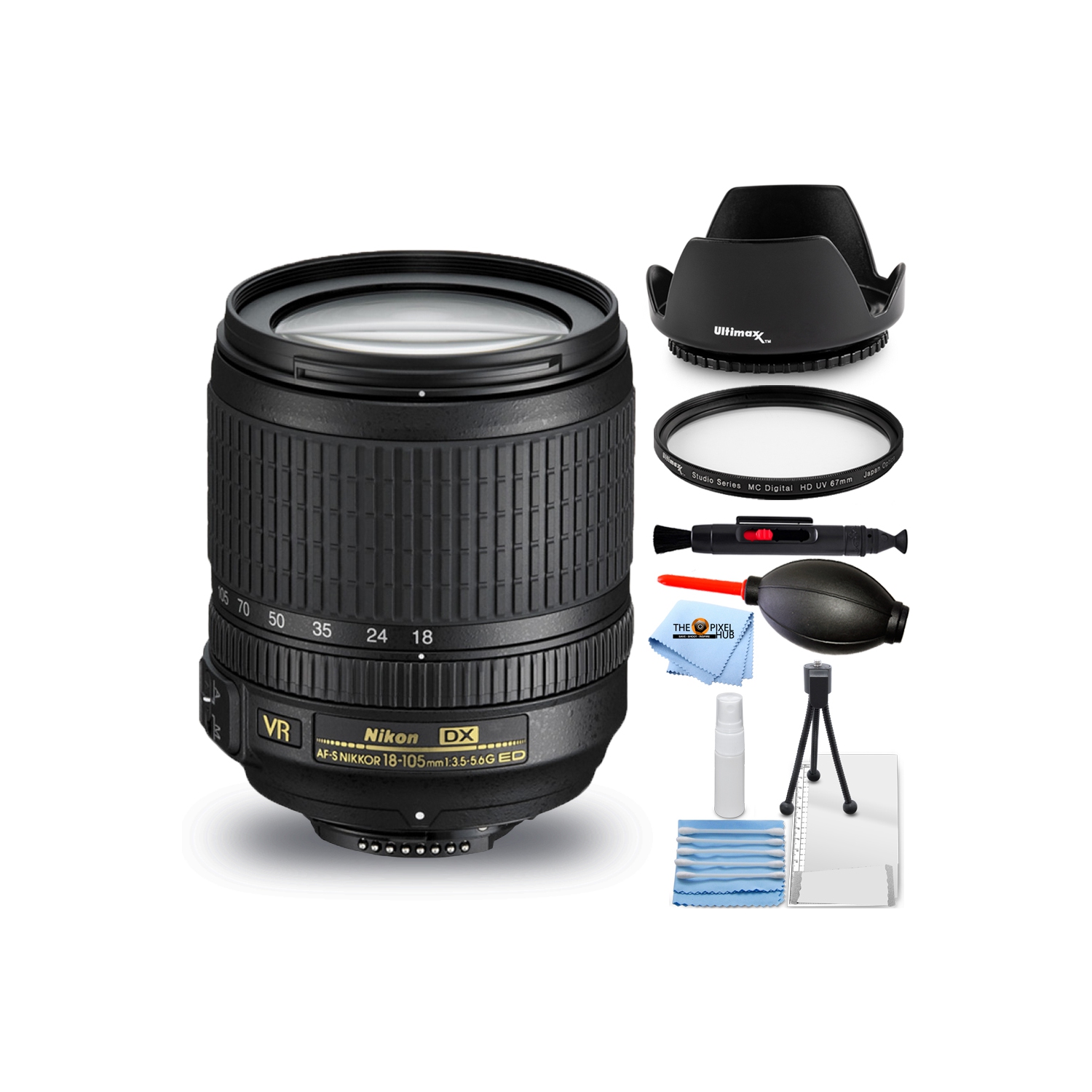 Nikon AF-S DX NIKKOR 18-105mm f/3.5-5.6G ED VR Lens - UV Bundle New in White Box