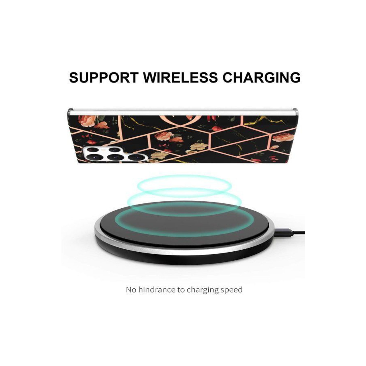 【SuperShield】For Samsung Galaxy S23 TPU Soft Case Slim Cute Men Women Lady Silicone Shockproof Protective Marble Case - Black With Free Tempered