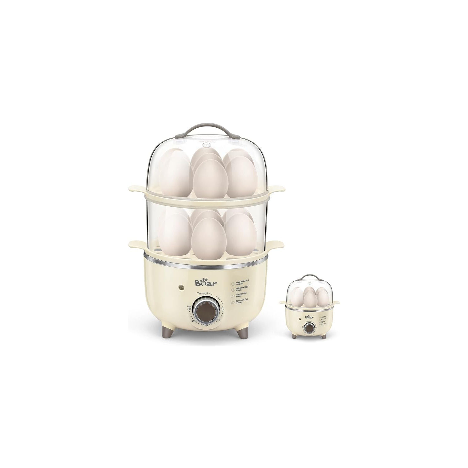 Bear Egg Cooker - 14 Egg Capacity Rapid Electric Egg Cooker with Auto Shut-Off Timer for Hard Boiled Eggs, Poached Eggs, Scrambled Eggs, or Omelets,