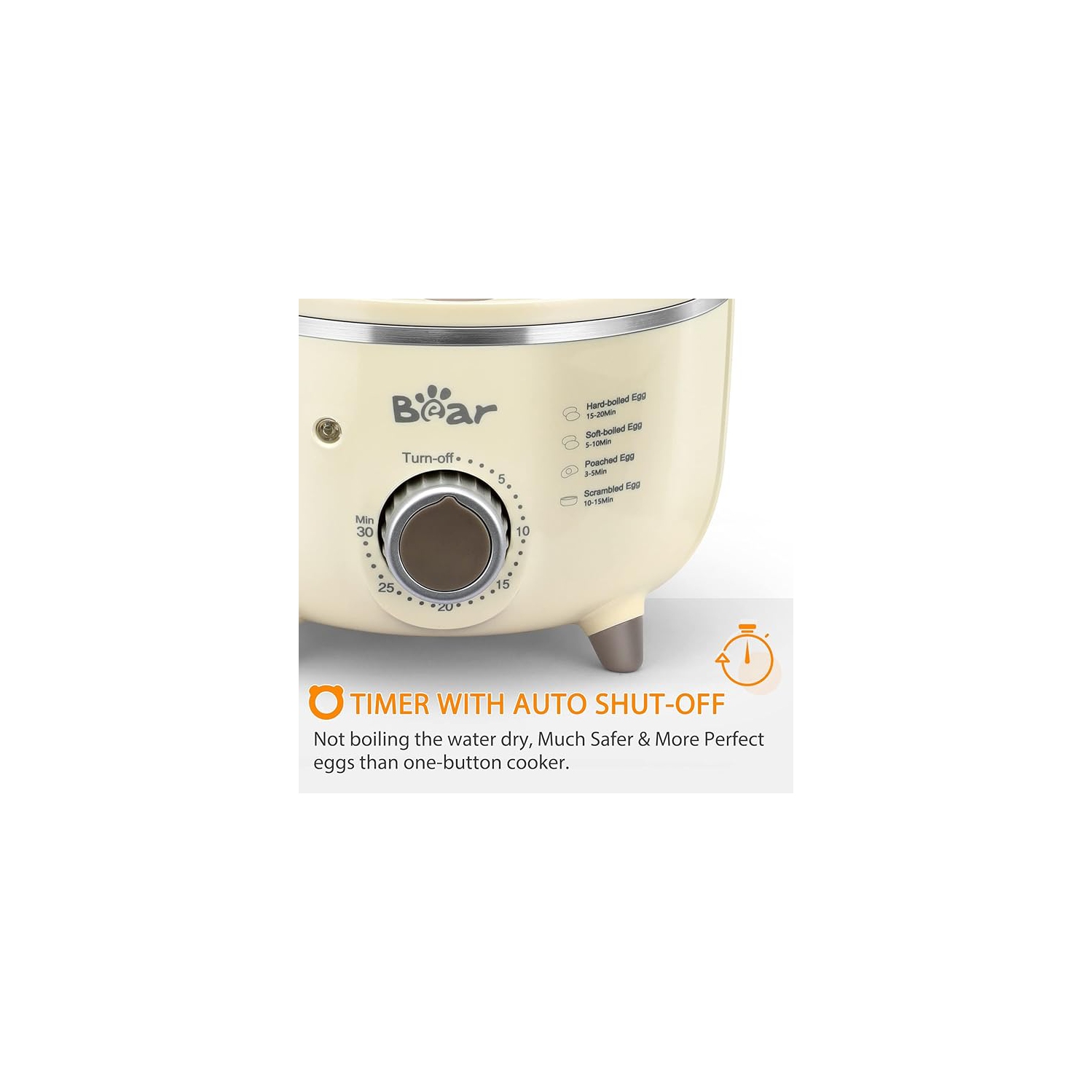 Bear Egg Cooker - 14 Egg Capacity Rapid Electric Egg Cooker with Auto Shut-Off Timer for Hard Boiled Eggs, Poached Eggs, Scrambled Eggs, or Omelets,