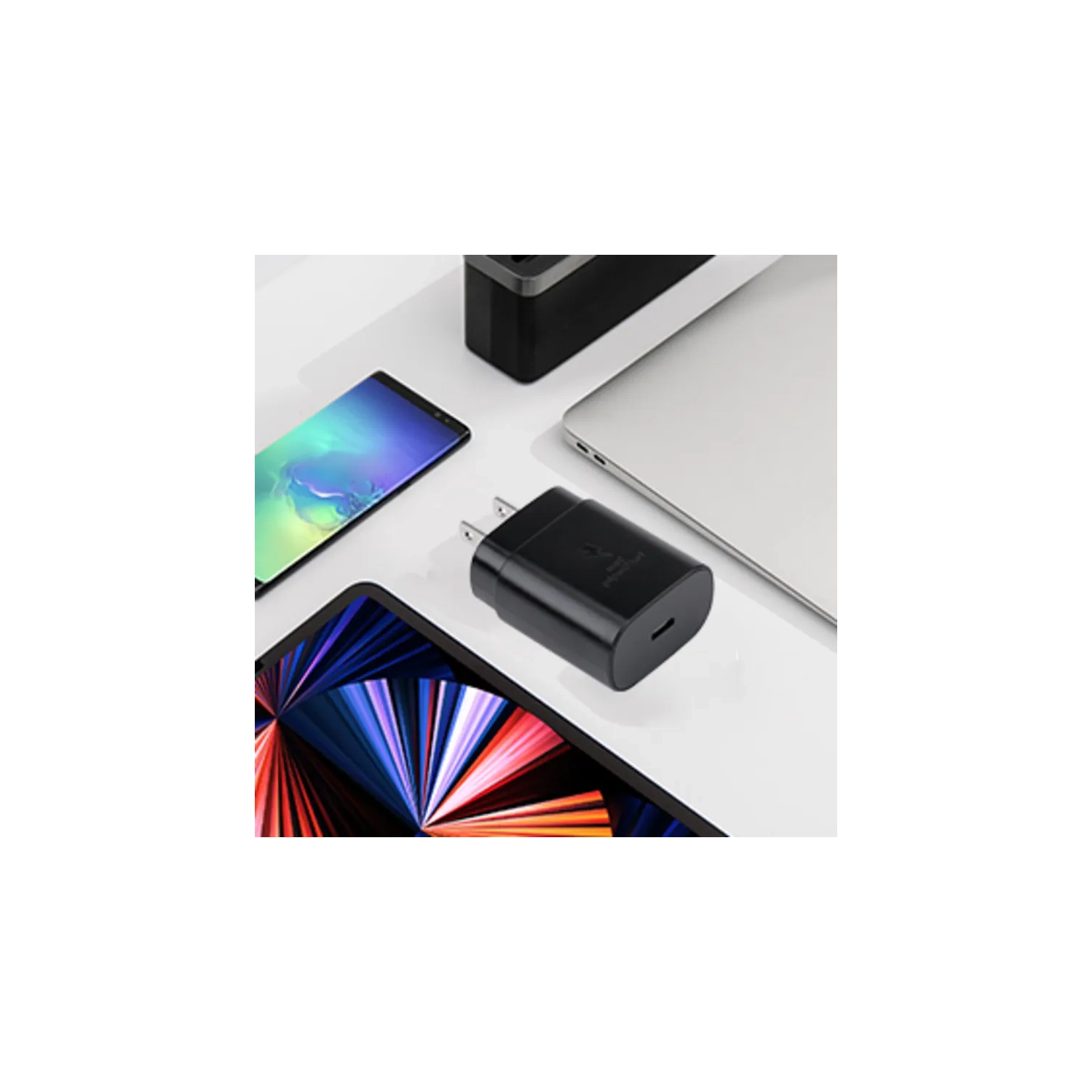 Chargeur rapide USB-C de 25&nbsp;W compatible avec les téléphones Galaxy S23/S22/S21/S20 de Samsung, série Z Fold/Z Flip, Note20, A53/A54 | Bloc de