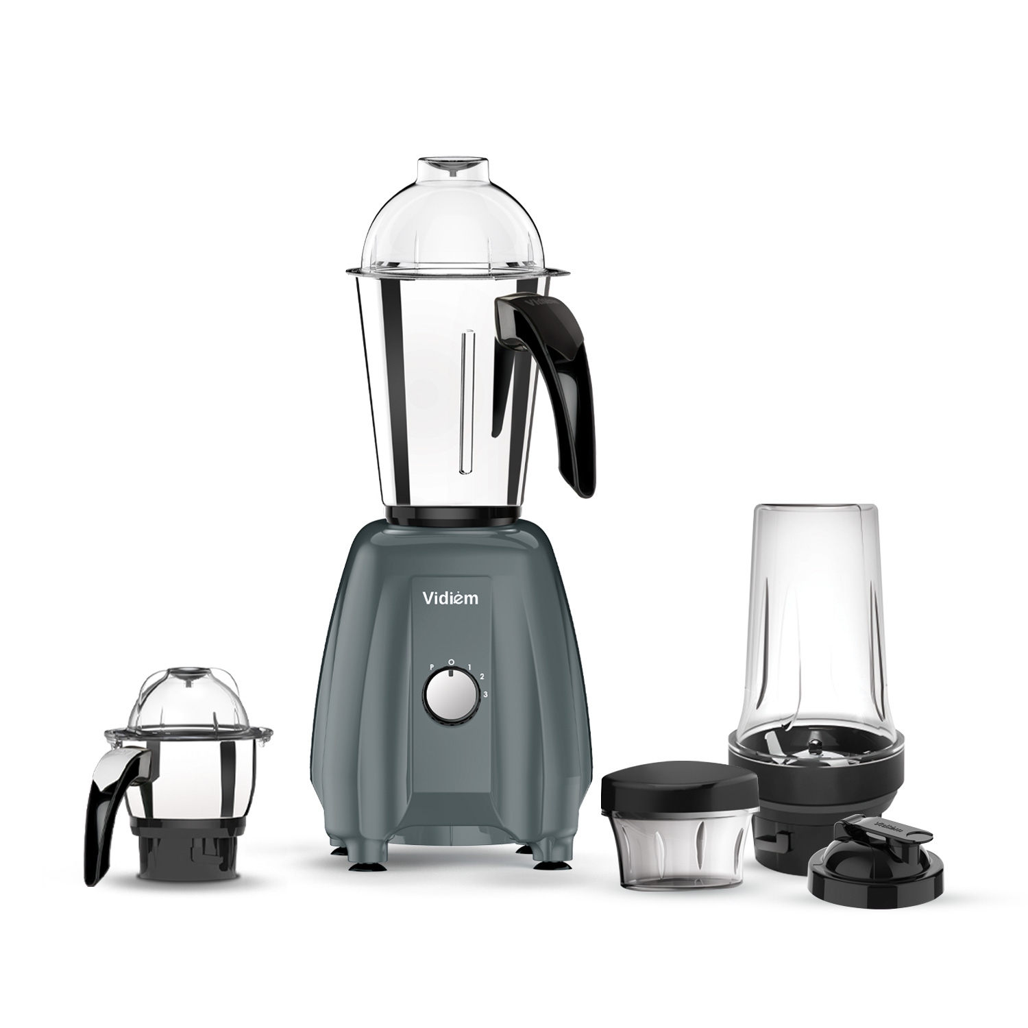Vidiem Eva VICTOR PRO 650W / 110V - Indian Mixer Grinder SS Jars & 250ml Spice & Personal Coffee Herbs Grinder with 500ml Personal Juices, Shakes &