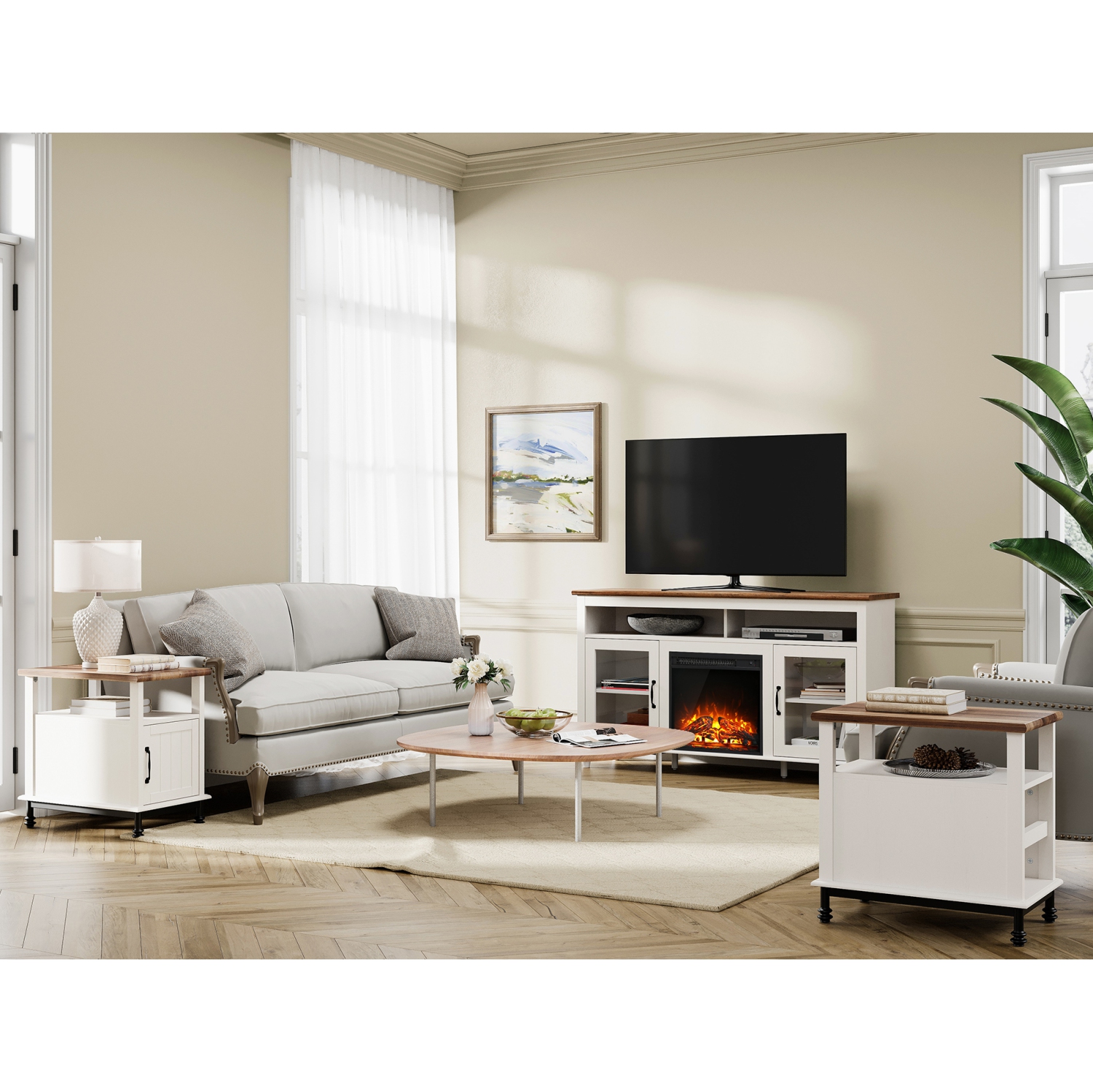 Foyer électrique encastré autonome de 18 po, foyer pour meuble pour téléviseur de camping, petit foyer électrique pour bureau de chambre à coucher,