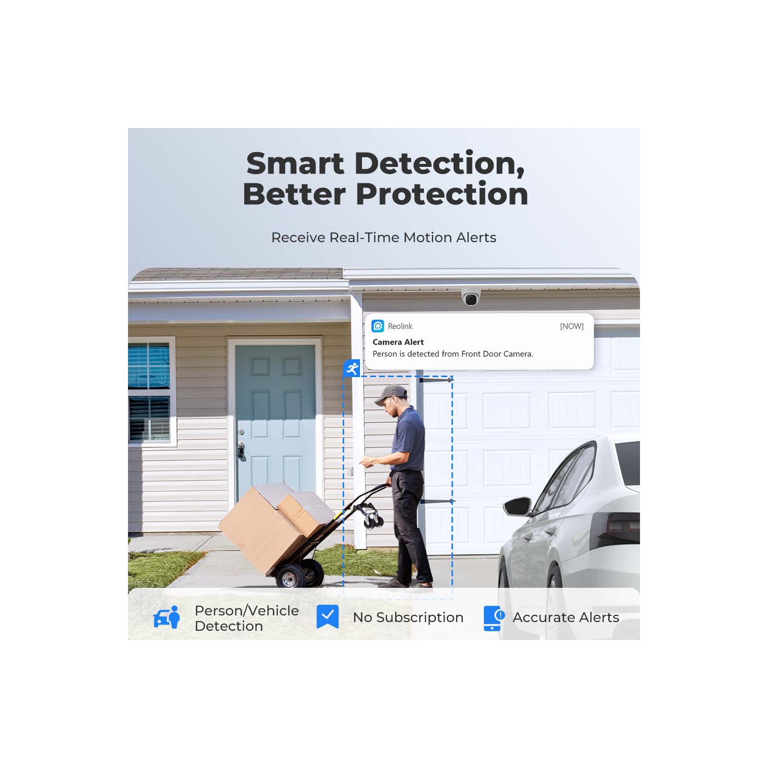 Reolink 5MP Person/Vehicle Detection Smart PoE IP Security Camera, 100ft Night Vision, Audio Recording