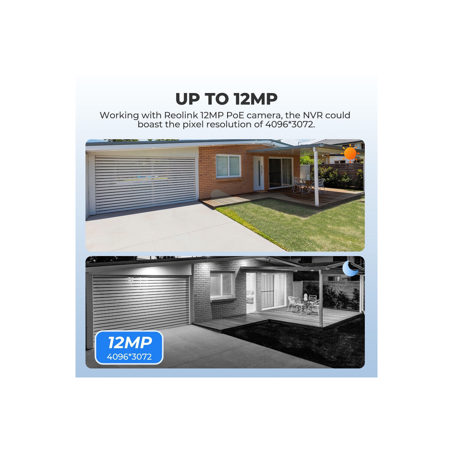 Reolink – Enregistreur vidéo réseau 4K à 8 canaux, prise en charge jusqu'à 12 Mpx, alimentation par Ethernet, HDD 2 To intégré, sans frais