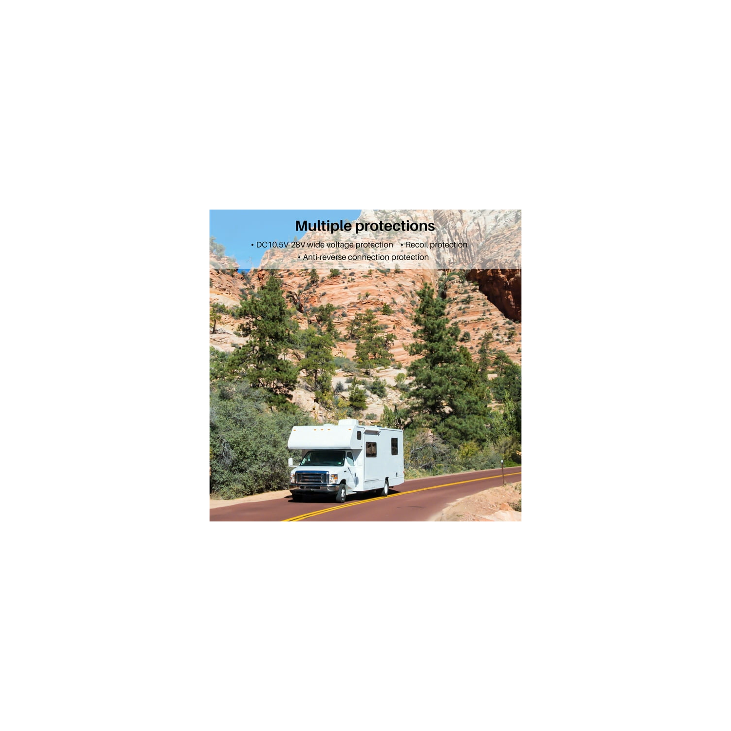 Sylvox 24&nbsp;po RV TV, télévision c.c. 12 V, TV VR HD intégrale 1080P avec lecteur dvd intégré, haut-parleur haute fidélité et radio FM