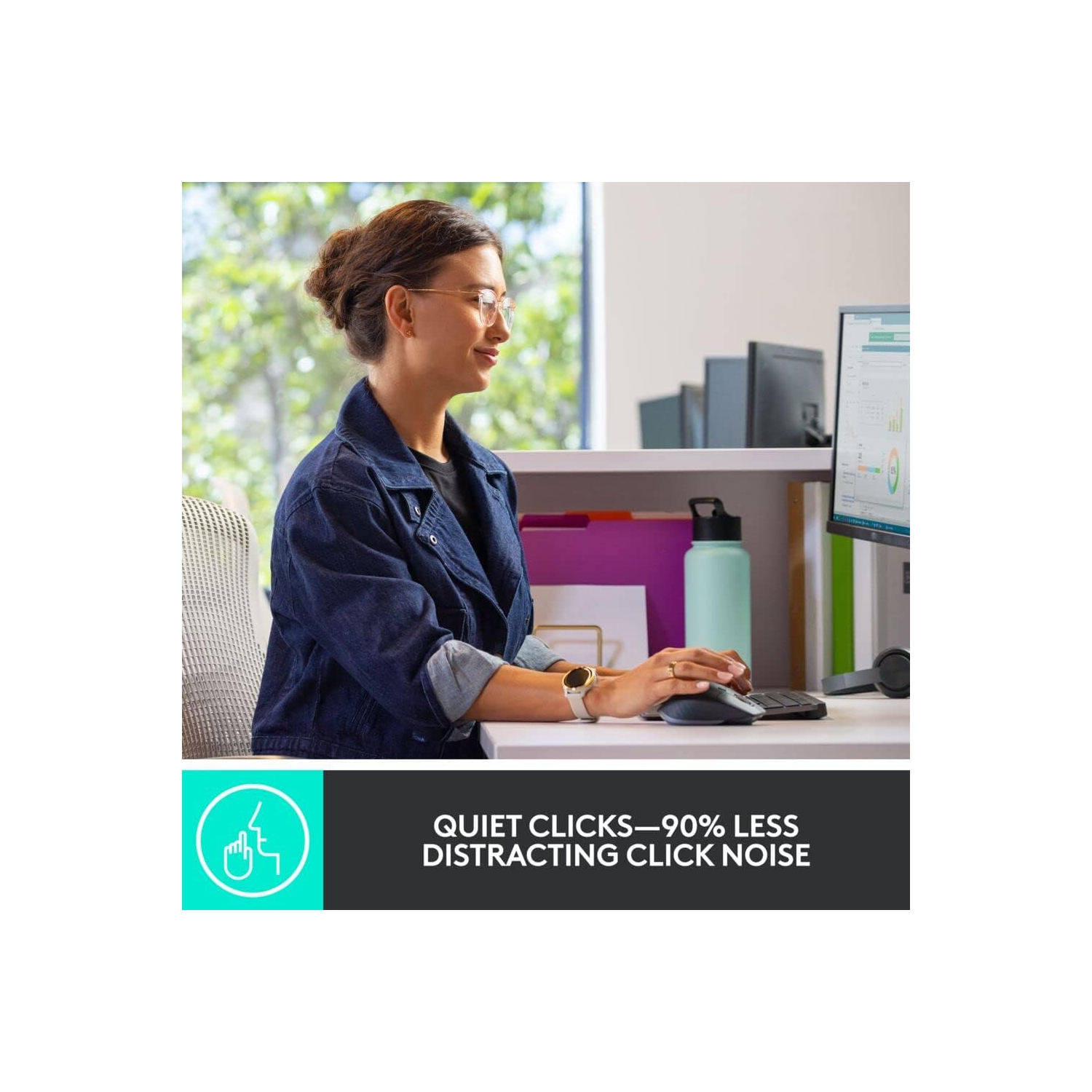 Logitech MX Keys Combo for Business/Gen 2 - Full Size Wireless Keyboard, Mouse and Palm Rest - Bluetooth, Logi Bolt, Quiet Clicks,