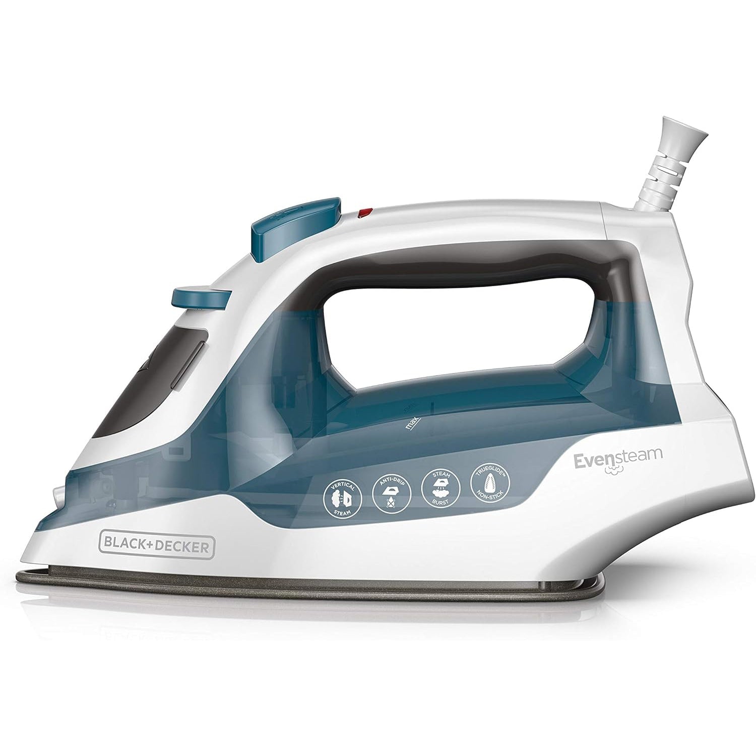 Black + Decker - Easy Steam Iron with Non-Stick Soleplate, 1200 Watts, Blue