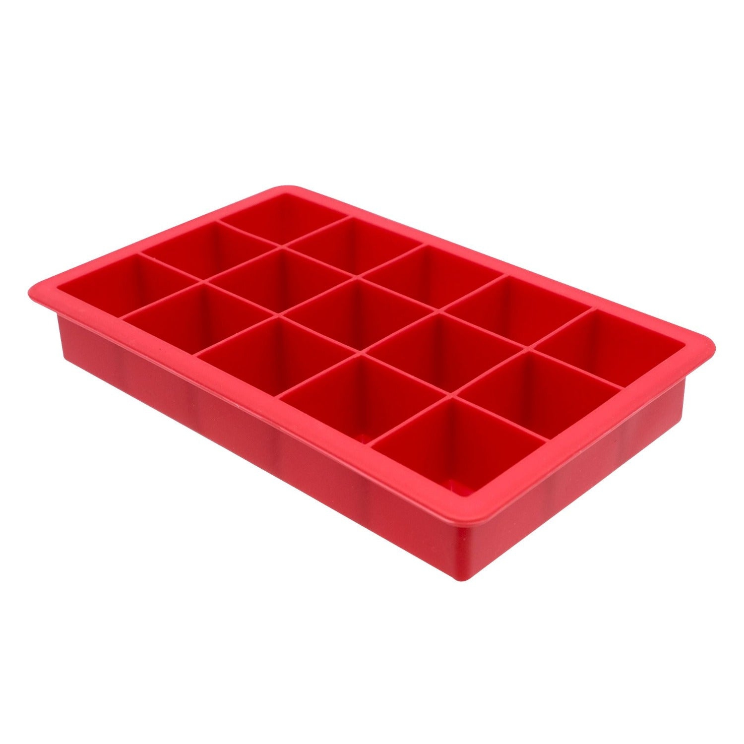 Starfrit - Set of 2 Soft Silicone Ice Cube Molds, 15 Cube Capacity, Red