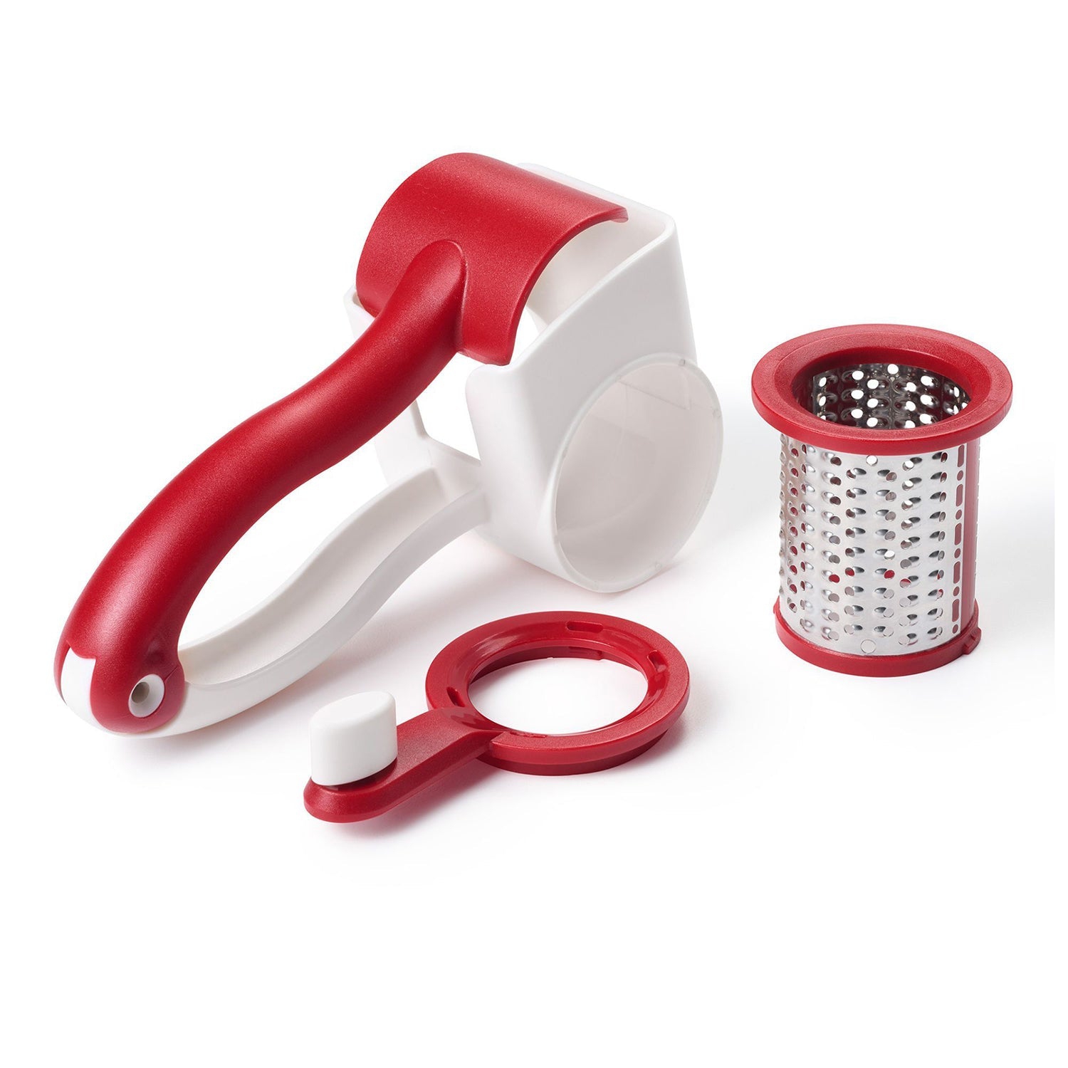 Starfrit – râpe à fromage rotative, baril en acier inoxydable, lavable au lave-vaisselle, rouge
