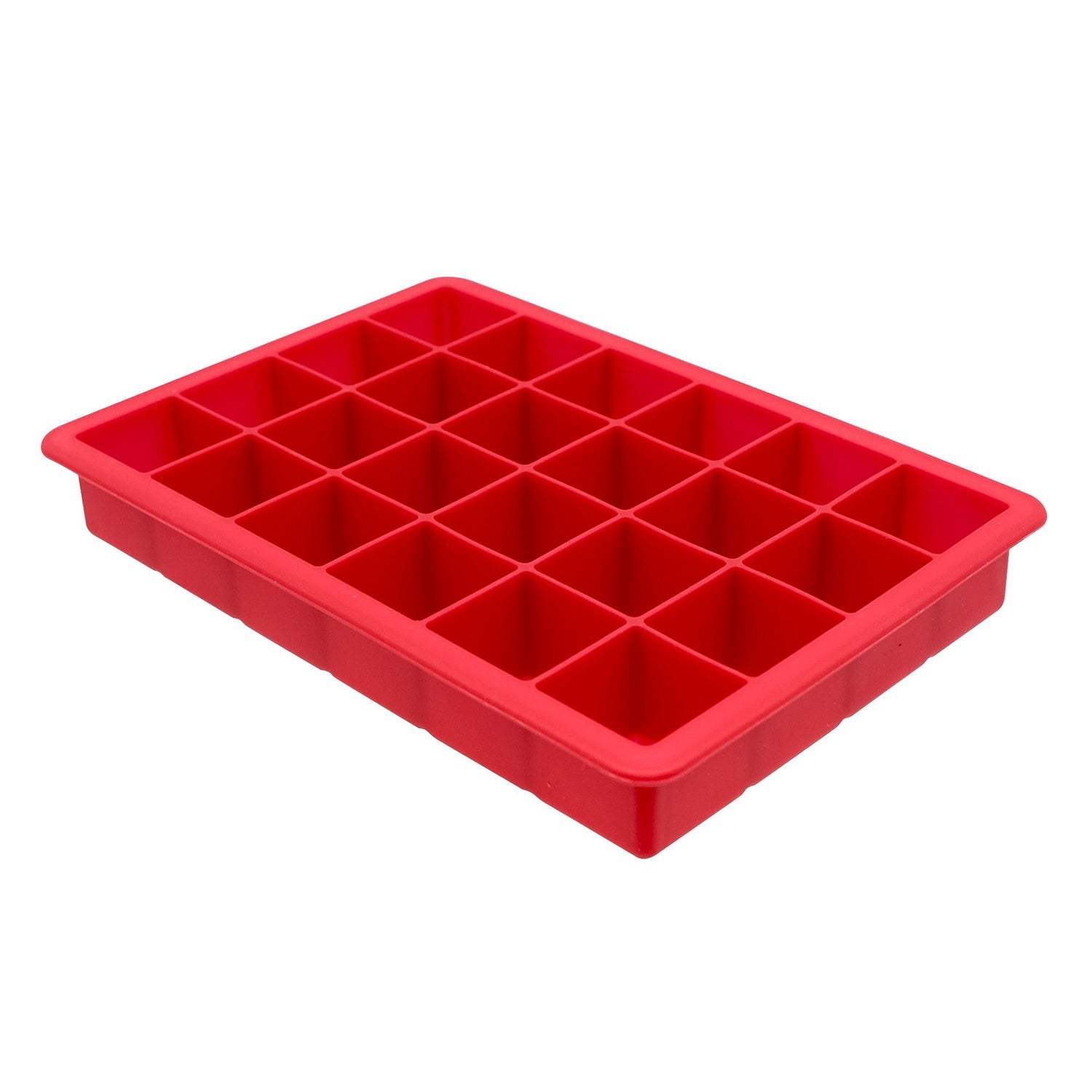 Starfrit - Set of 2 Soft Silicone Ice Cube Molds, 24 Cube Capacity, Red