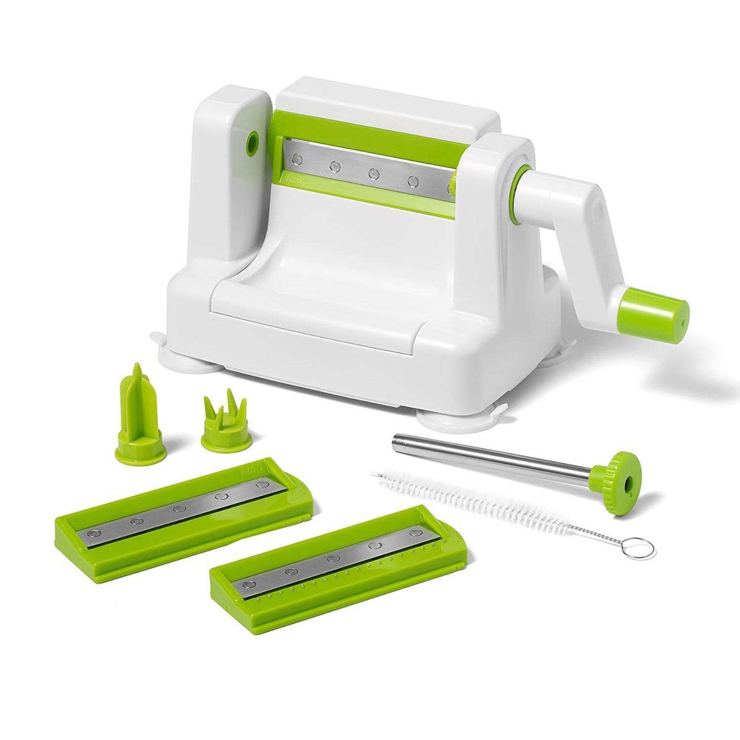 Starfrit – Coupe-fruits et légumes ruban, 3 lames interchangeables, pieds antidérapants, vert