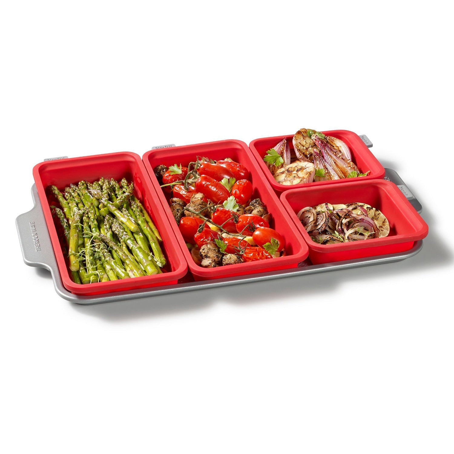 Starfrit – Ensemble de 2 plats de cuisson en silicone souple, va au lave-vaisselle, rouge