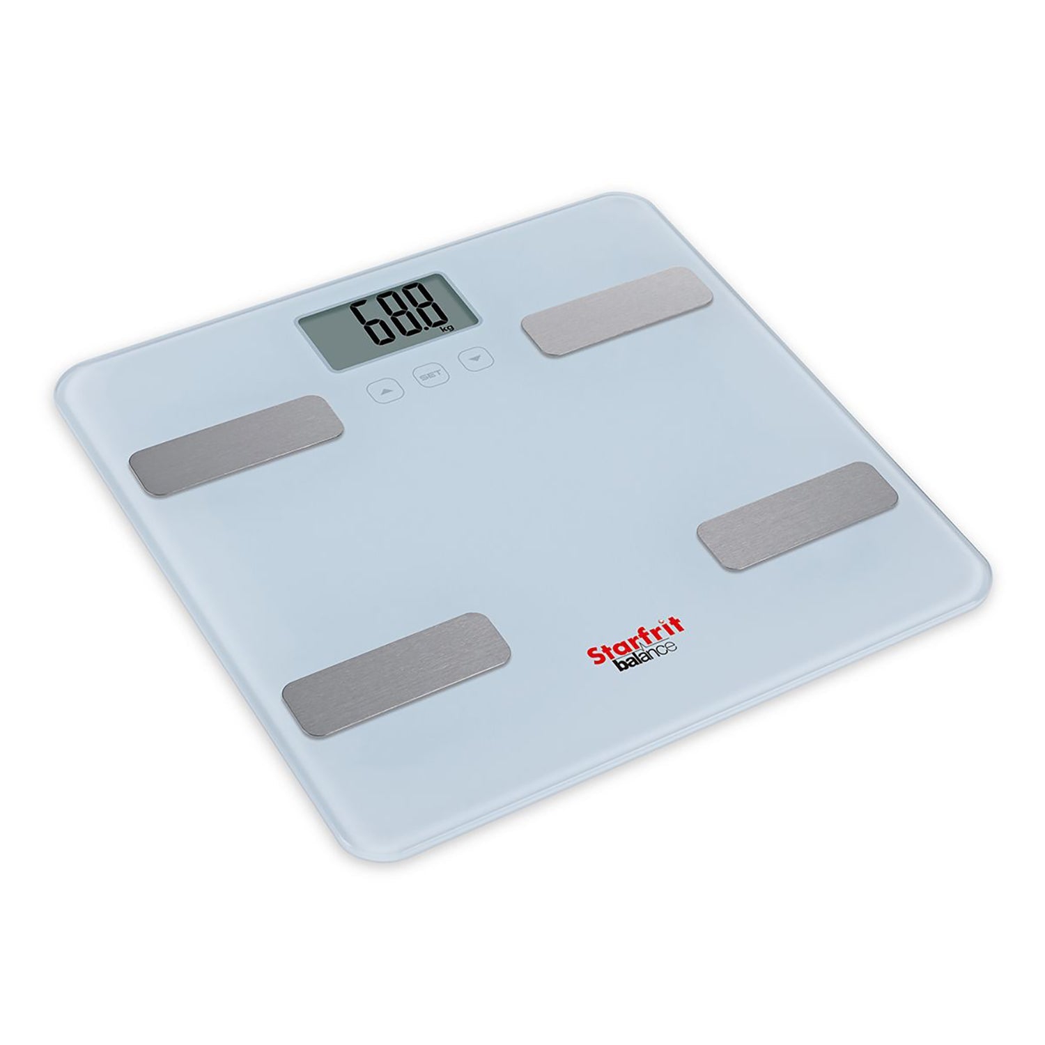 Starfrit - Tempered Glass Electronic Personal Scale with Body Analysis, Maximum Capacity of 150kg