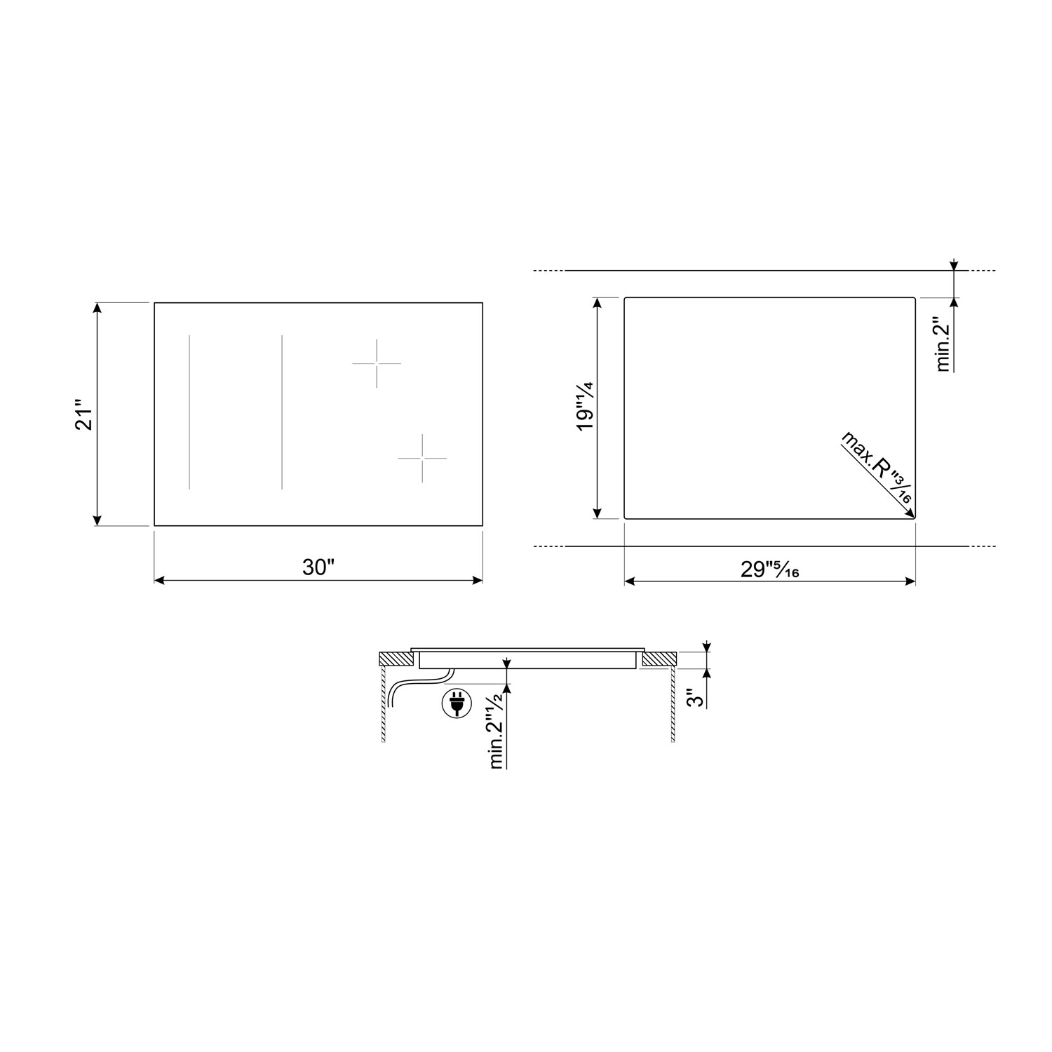 Smeg 30" 4-Element Induction Cooktop - Black