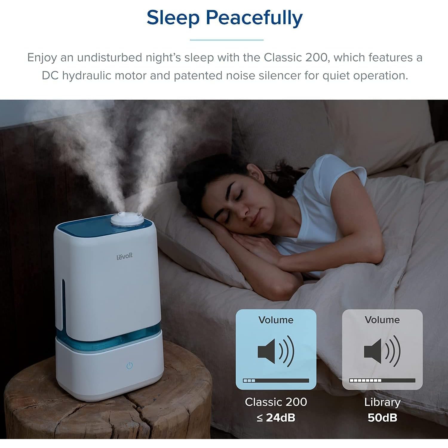 LEVOIT Humidifier for Bedroom, 4L Cool Mist Humidifiers for Plants, Baby Nursery with Essential Oil Tray, Quiet Operation, BPA Free, Last Up to 40h,