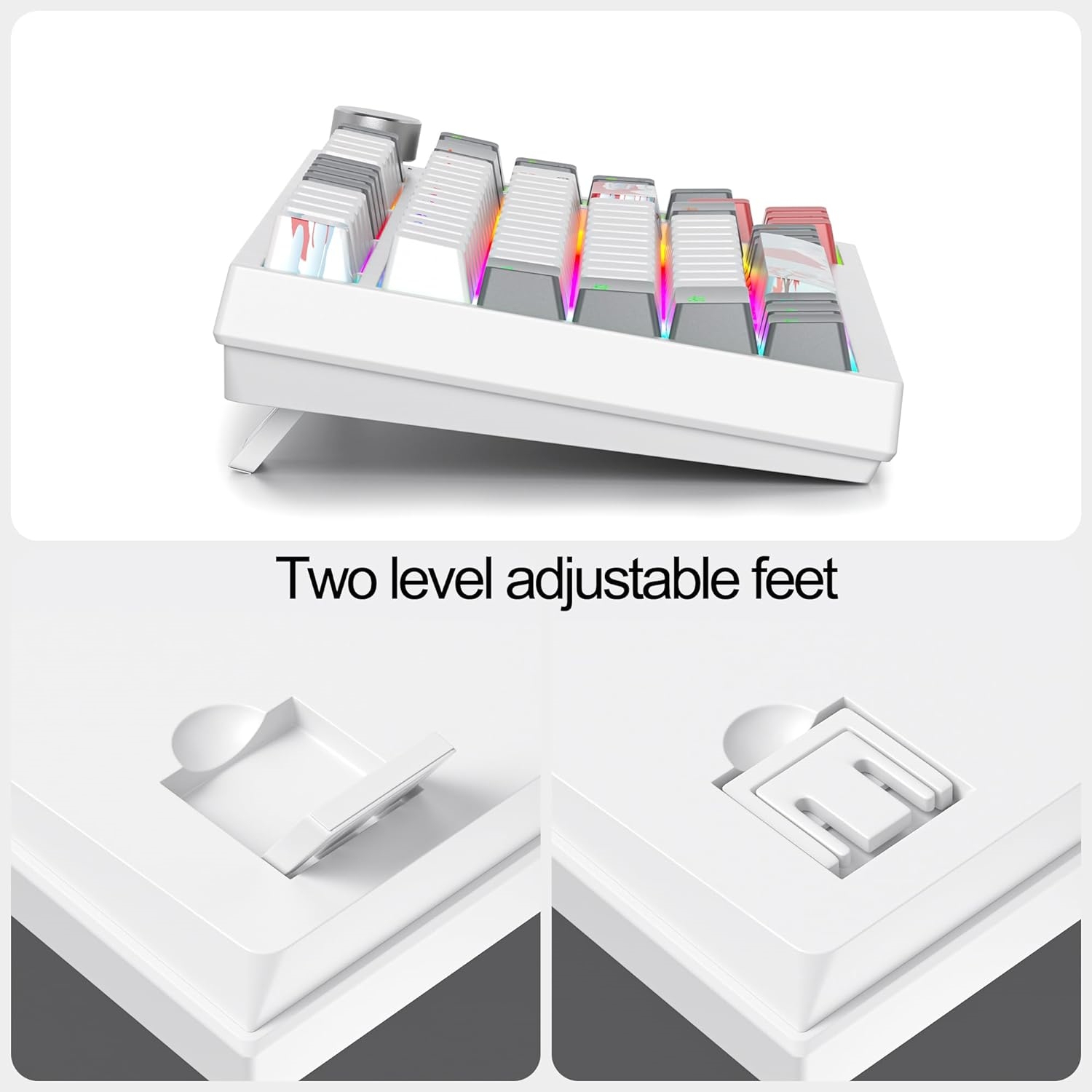 Wired 75% Percent Mechanical Keyboard, Hot Swappable, Red Switch, TKL Mechanical Keyboard, Gasket Mount, RGB Backlit Compact Gaming Keyboard with