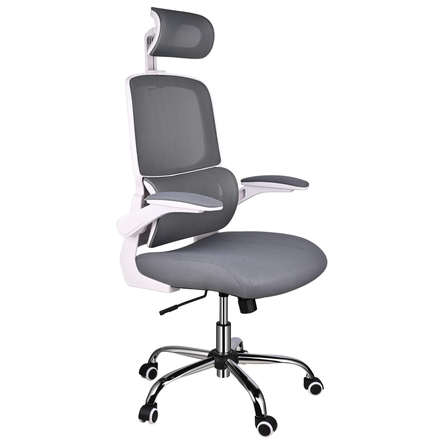 Ergonomic Home Office Chair with Lumbar Support and Flip-up Armrests ,Desk Chair Task Chair Computer Chair up to 275lbs - Grey