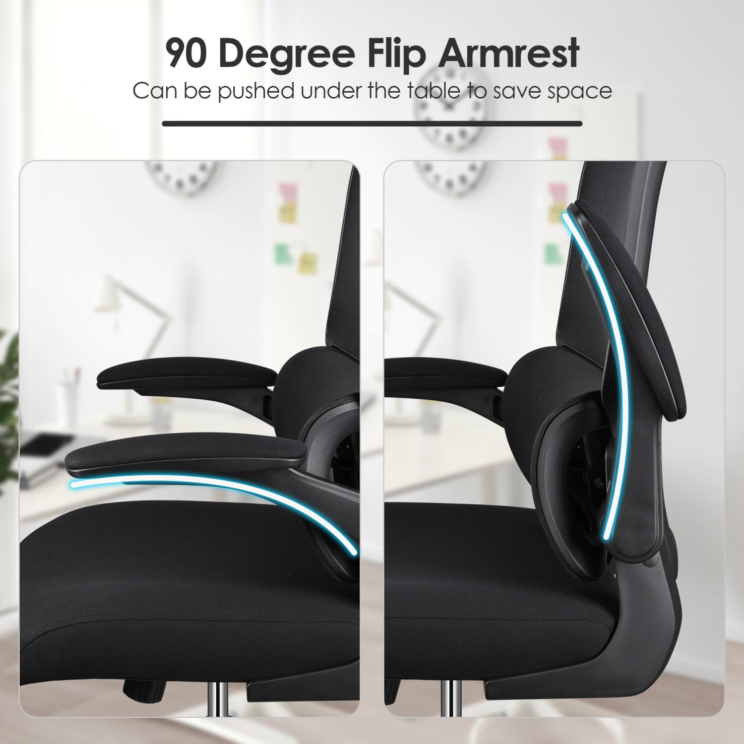 High Back Ergonomic Office Chair with Adjustable Headrest, Desk Chair Task Chair Computer Chair with Lumbar Support and 90° Flip-up Armrests