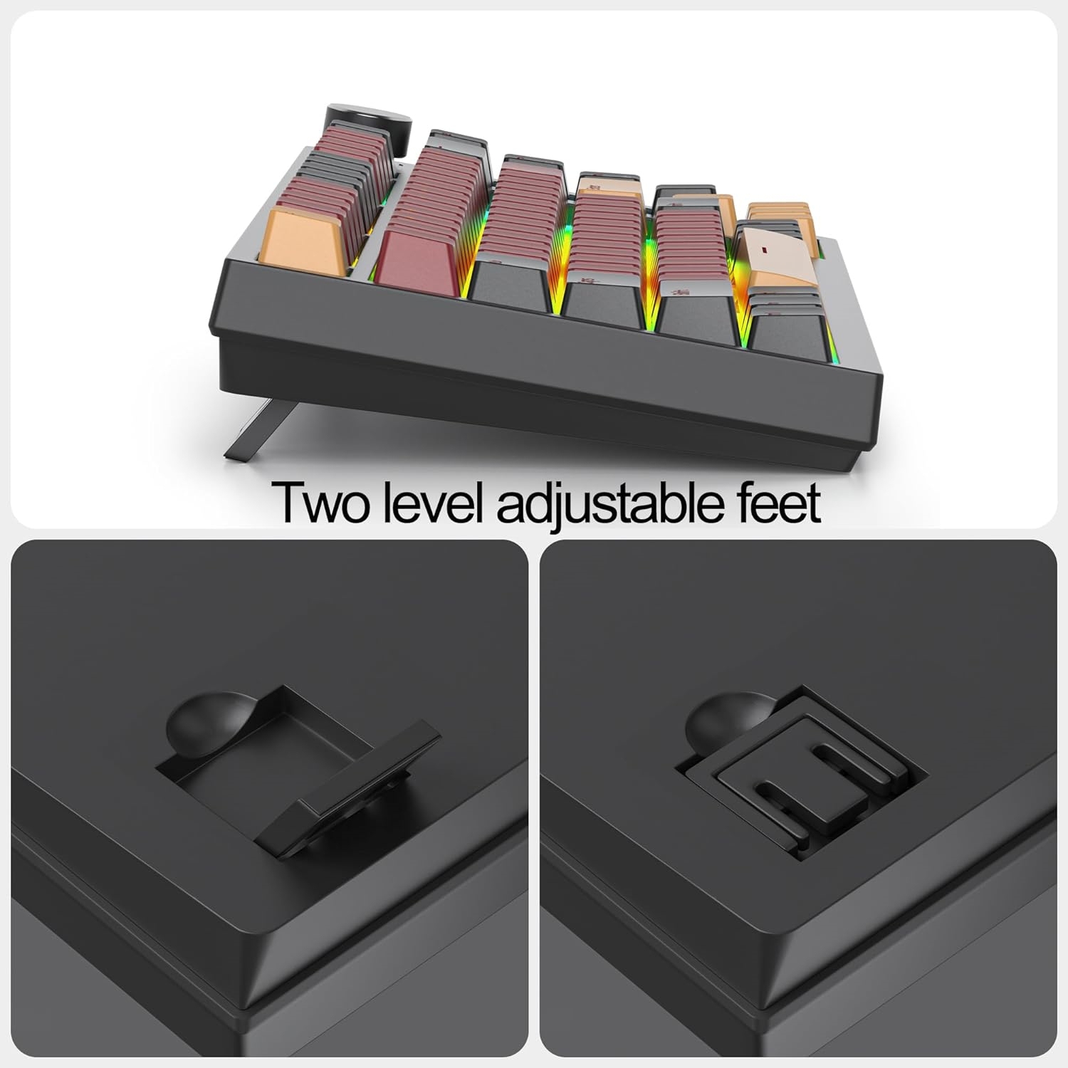 Wired 75% Percent Mechanical Keyboard, Hot Swappable, Red Switch, TKL Mechanical Keyboard, Gasket Mount, RGB Backlit Compact Gaming Keyboard with