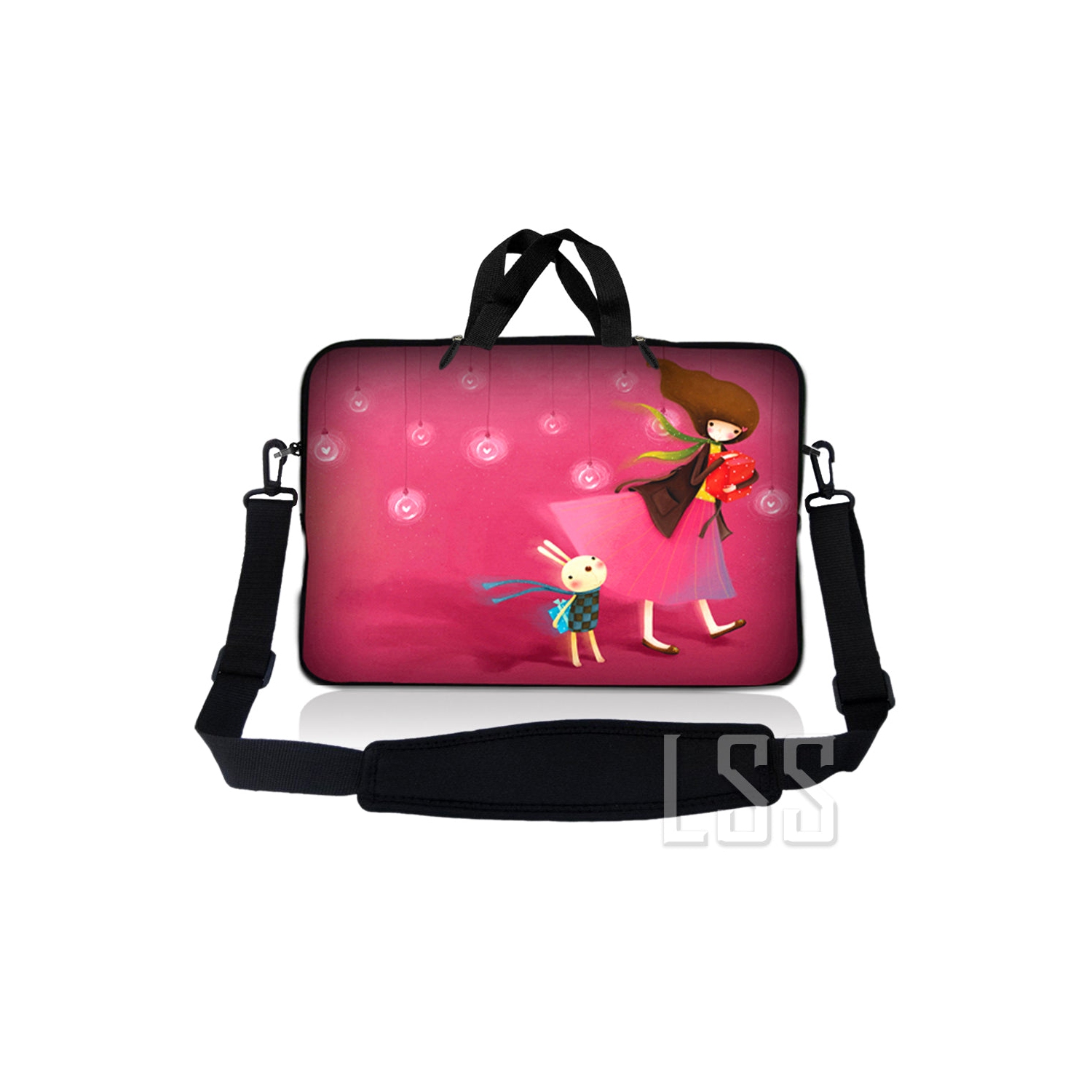 Laptop Skin Shop 8 - 10.2 inch Neoprene Laptop Sleeve Bag Carrying Case with Handle and Adjustable Shoulder Strap - Girl Birthday Party