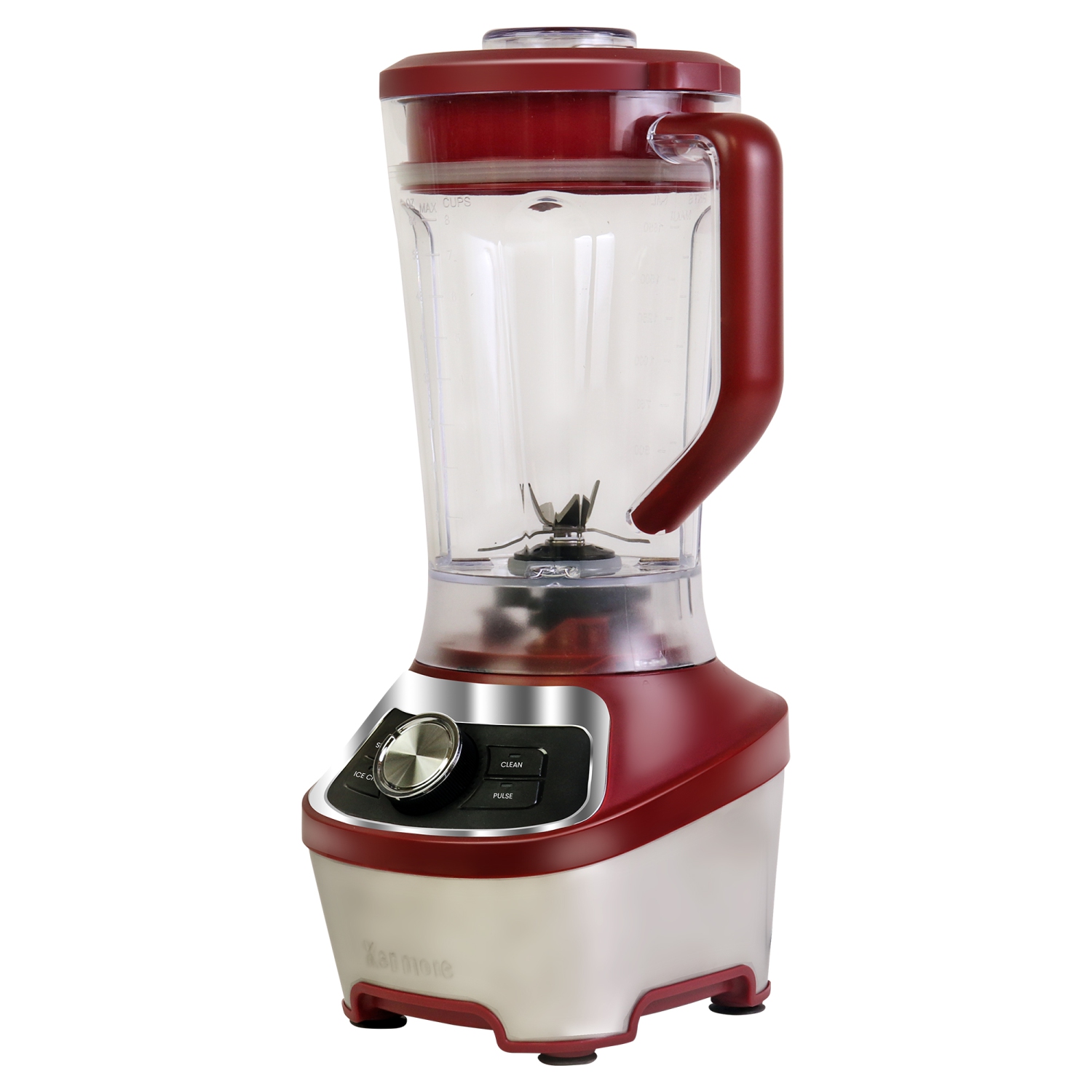 Mélangeur sur socle 64&nbsp;oz de Kenmore, 1200&nbsp;W, boisson frappée, broyage de glace, modes d'autonettoyage vitesse variable, rouge
