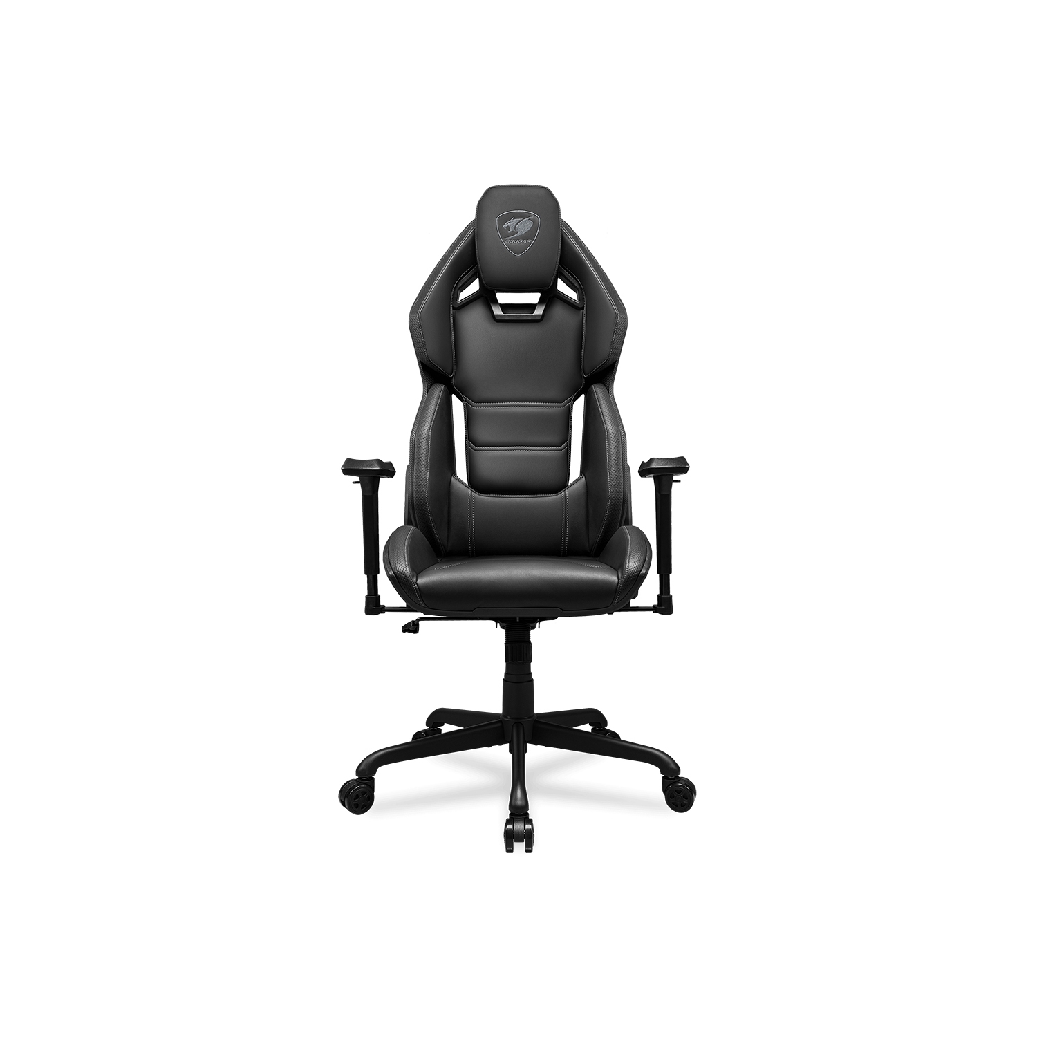 Cougar Hotrod Office Gaming Chair - Ergonomic, High Back Premium Breathable PVC Leather Reclining Backrest Headrest & Lumbar Cushions, Black