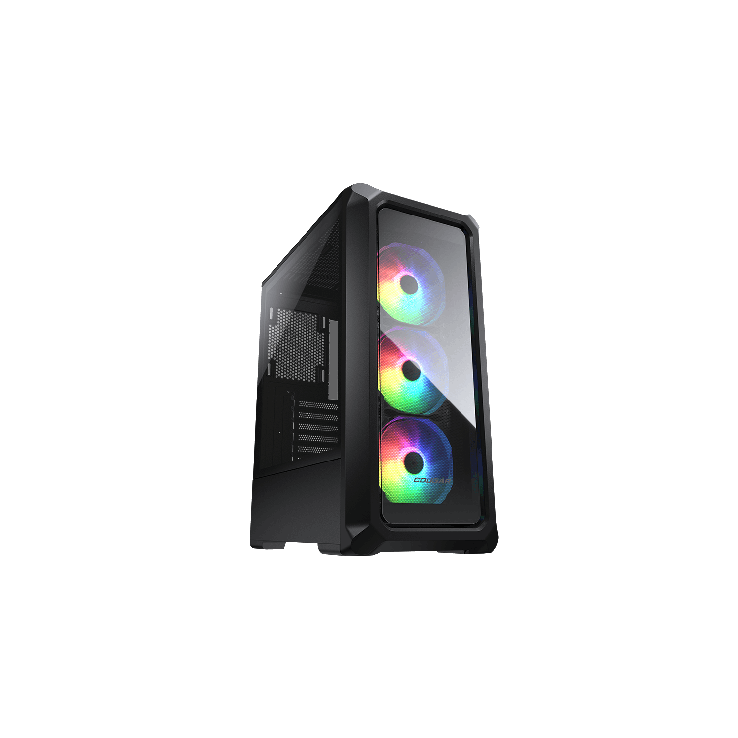Cougar – Boîtier d'ordinateur mi-tour ATX ARCHON 2 RGB, panneau latéral en verre trempé, 3 ventilateurs 120&nbsp;mm ARGB préinstallés, noir