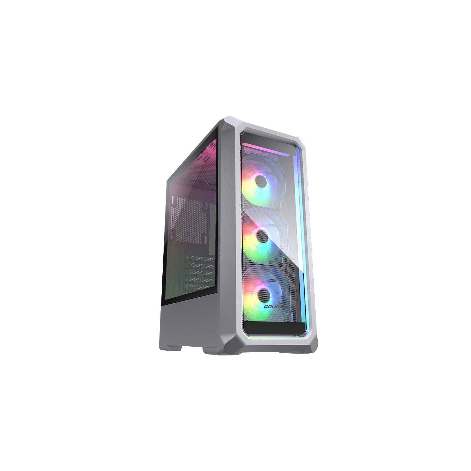 Cougar – Boîtier d'ordinateur mi-tour ATX ARCHON 2 RGB, panneau latéral en verre trempé, 3 ventilateurs 120&nbsp;mm ARGB préinstallés, blanc