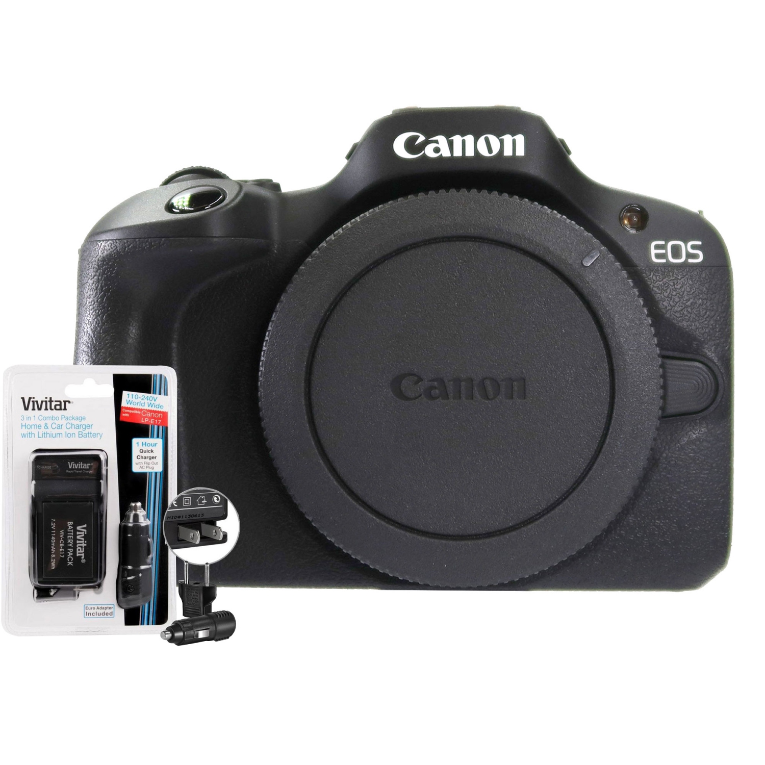 Canon EOS R100 Mirrorless Camera Body Black with Replacement Battery and Charger