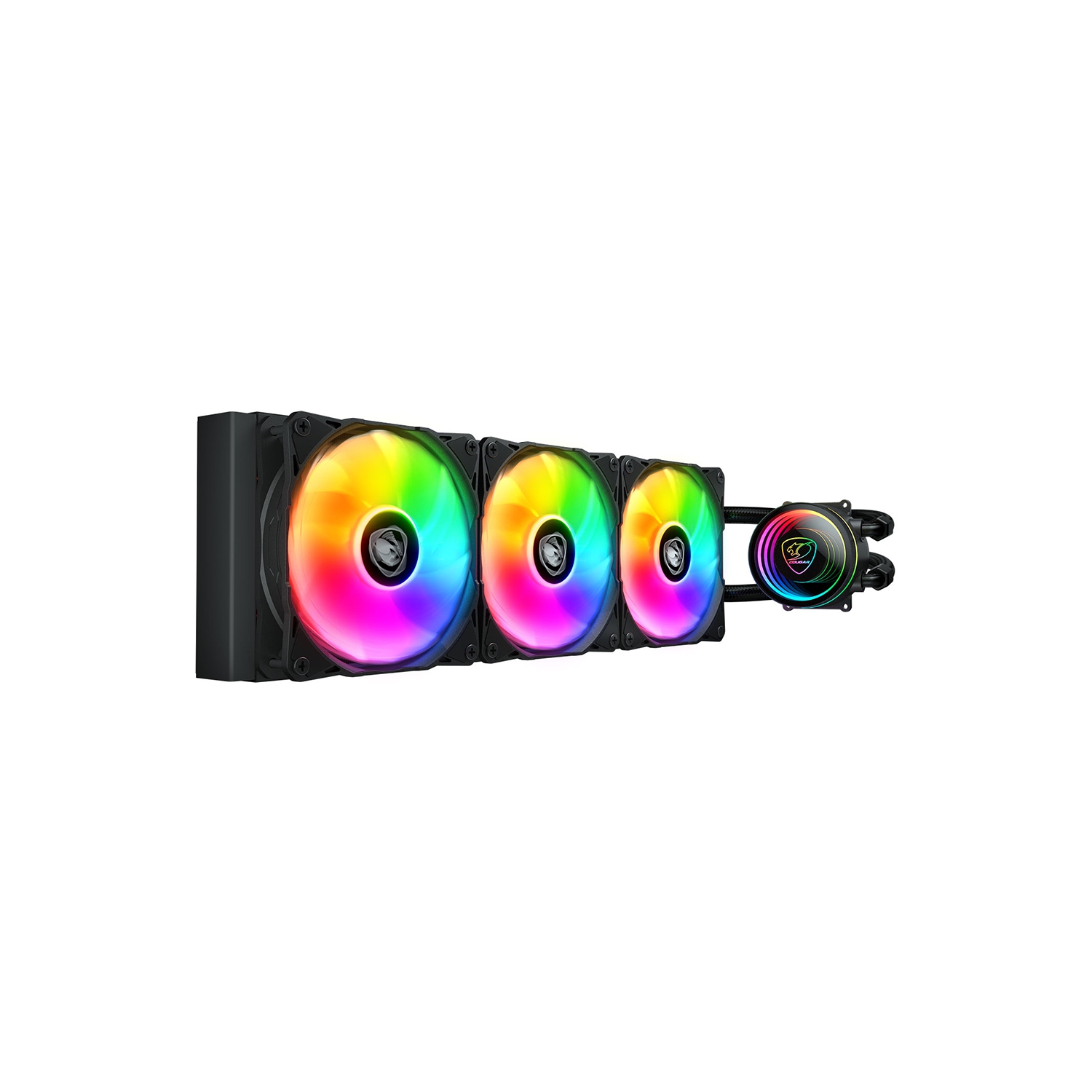 Cougar Poseidon Elite 360 ARGB High Performance Liquid Cooler|VA 120 ARGB Fans x3 + ARGB Pump Head|Wireless Controller|Black