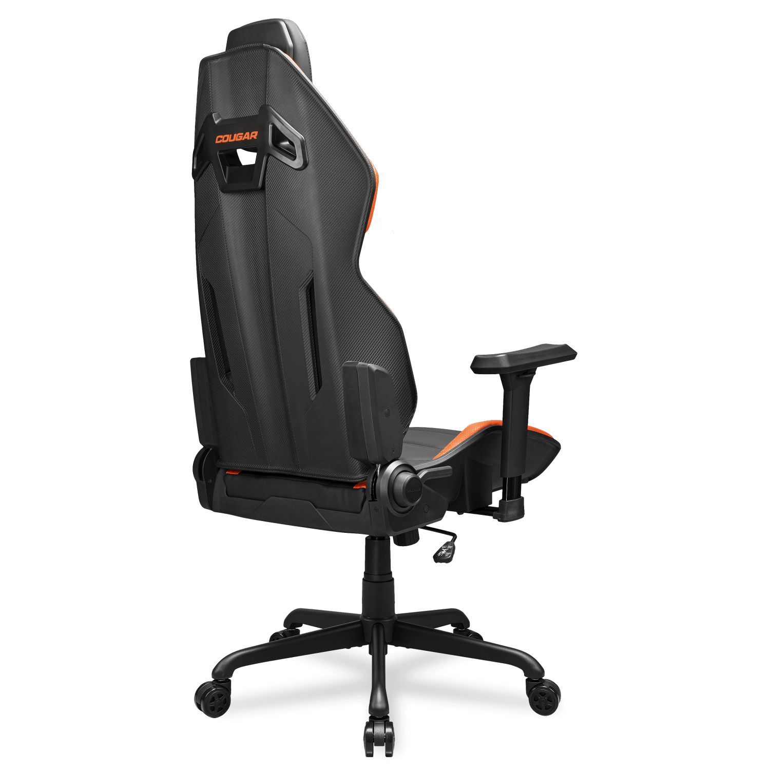Cougar Hotrod Office Gaming Chair - Ergonomic, High Back Premium Breathable PVC Leather Reclining Backrest Headrest & Lumbar Cushions, Orange/Black